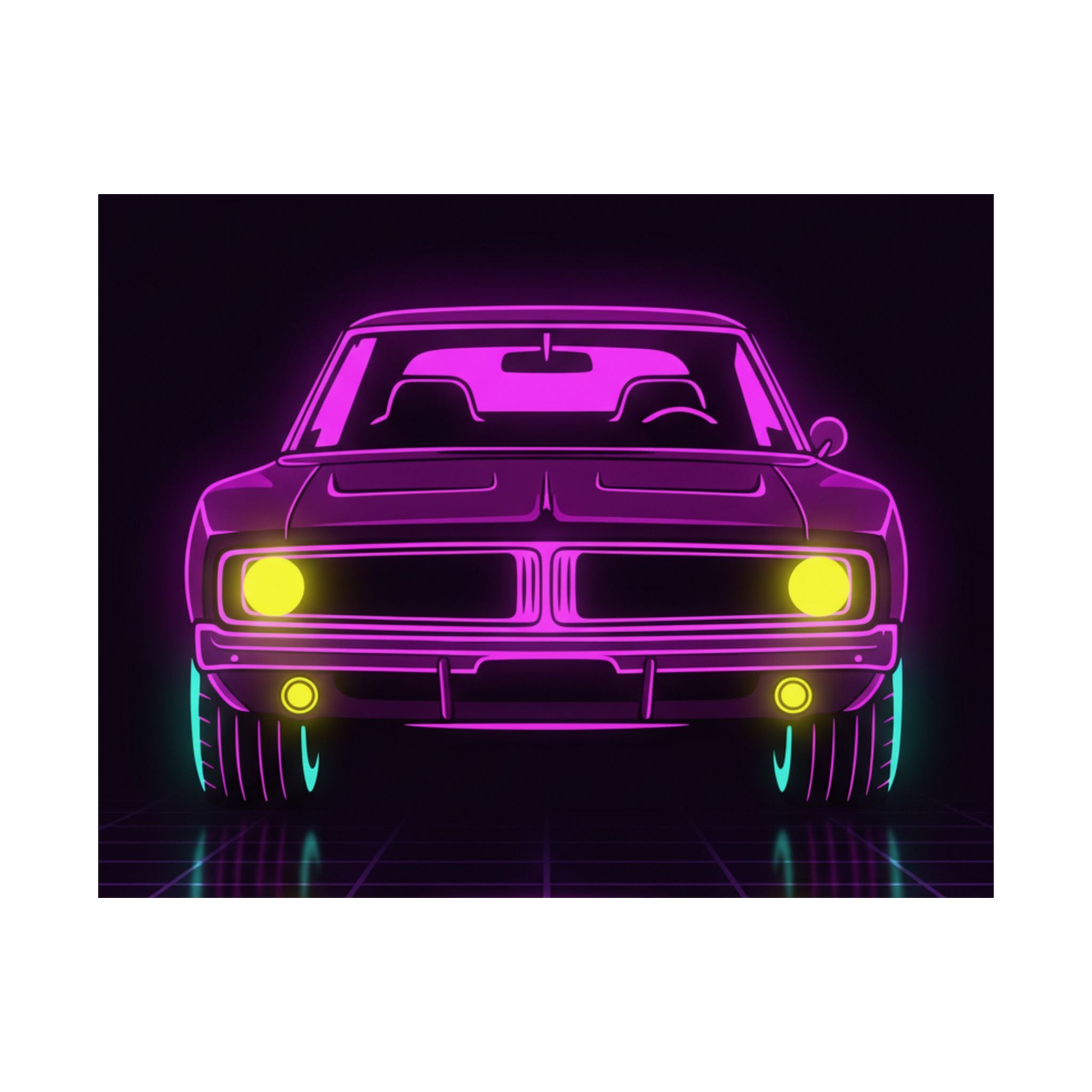 Dodge Charger R/T (1968-70) Resto-Mod Neon Synthwave Poster