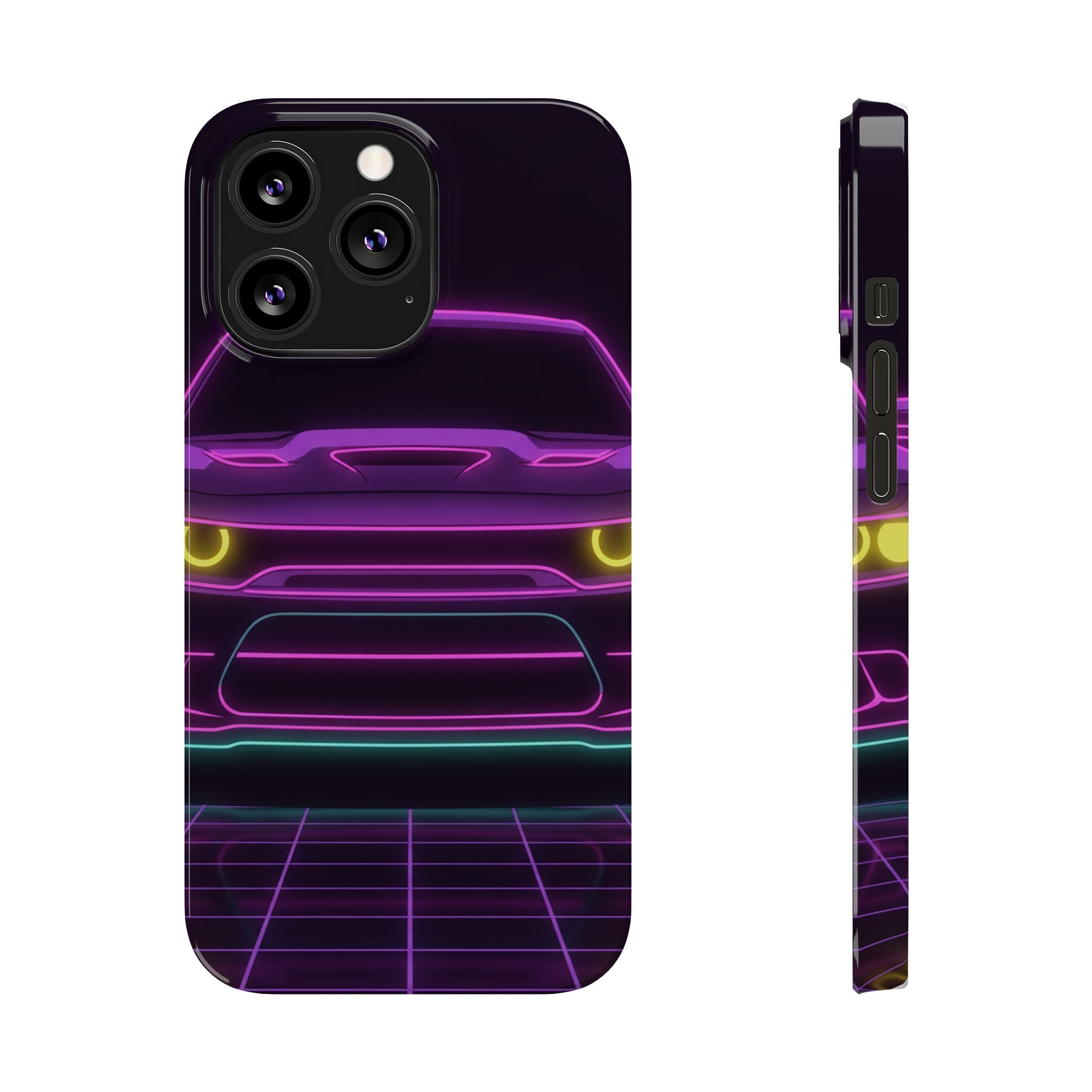 Dodge Challenger SRT Hellcat Neon Synthwave Phone Case