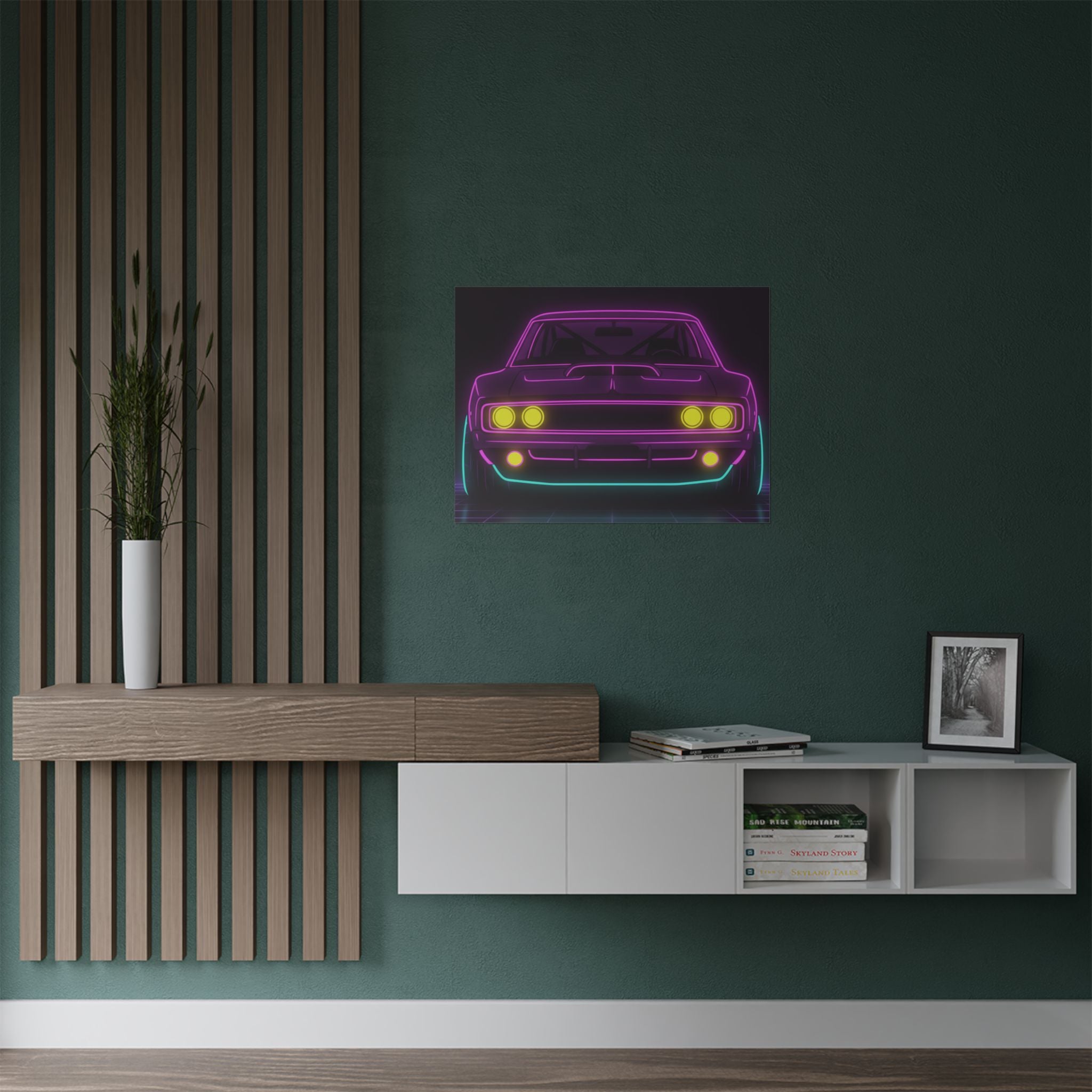 Dodge Charger R/T (1968-70) Neon Synthwave Poster