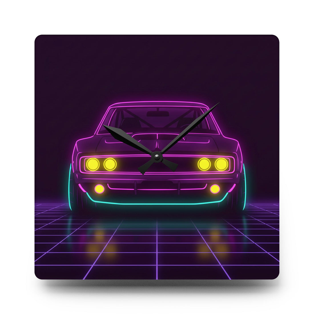 Dodge Charger R/T (1968-70) Neon Synthwave Wall Clock