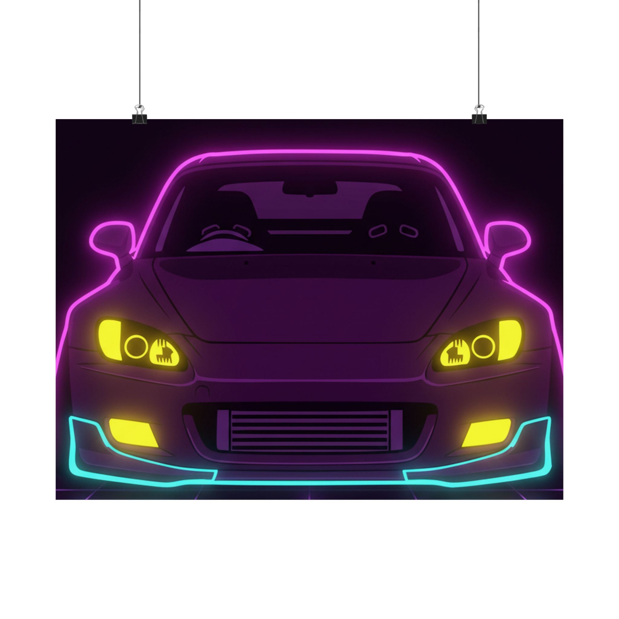 Honda S2000 (1999-09) Neon Synthwave Poster