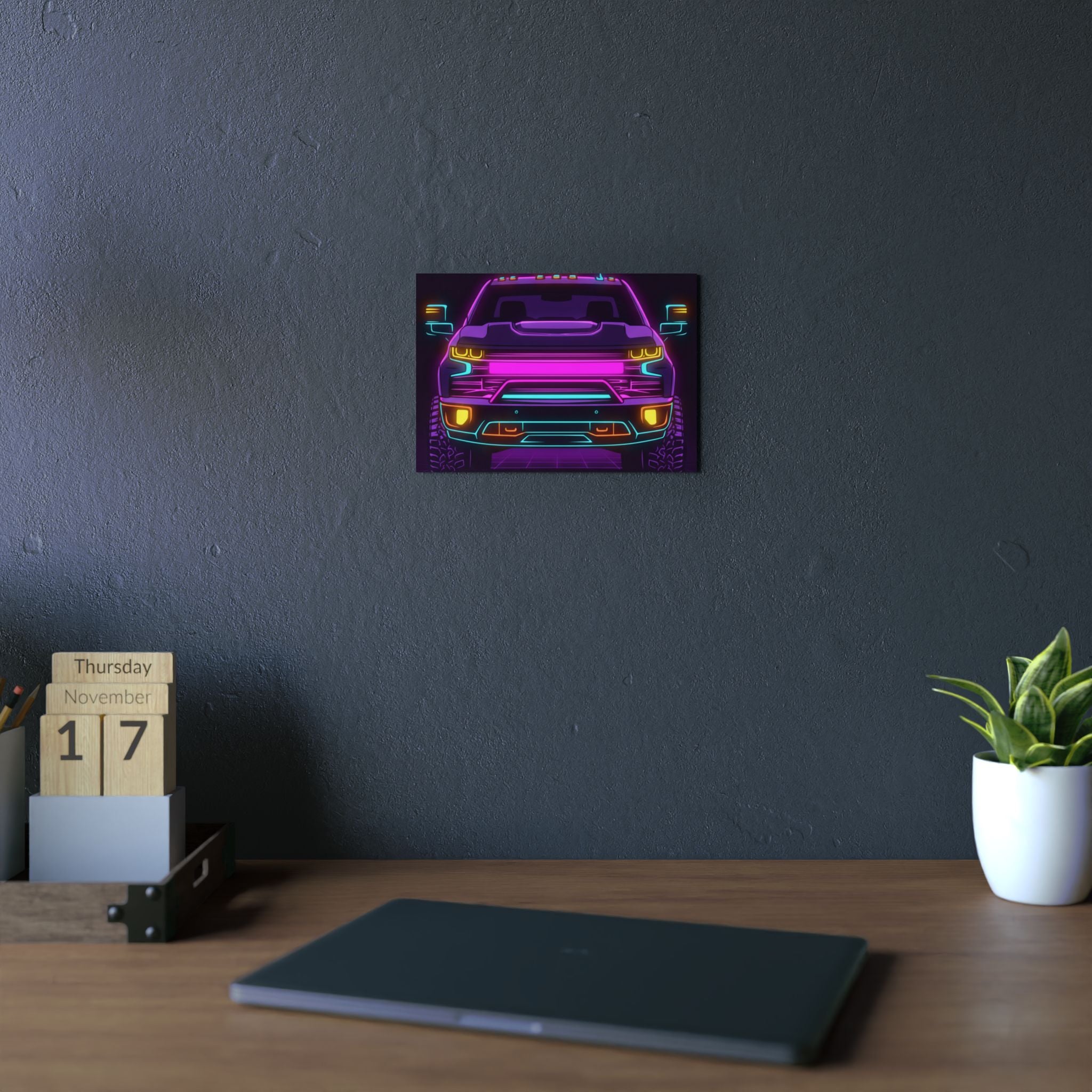 Chevy Silverado Trail Boss (2019+) Neon Synthwave Metal Wall Sign