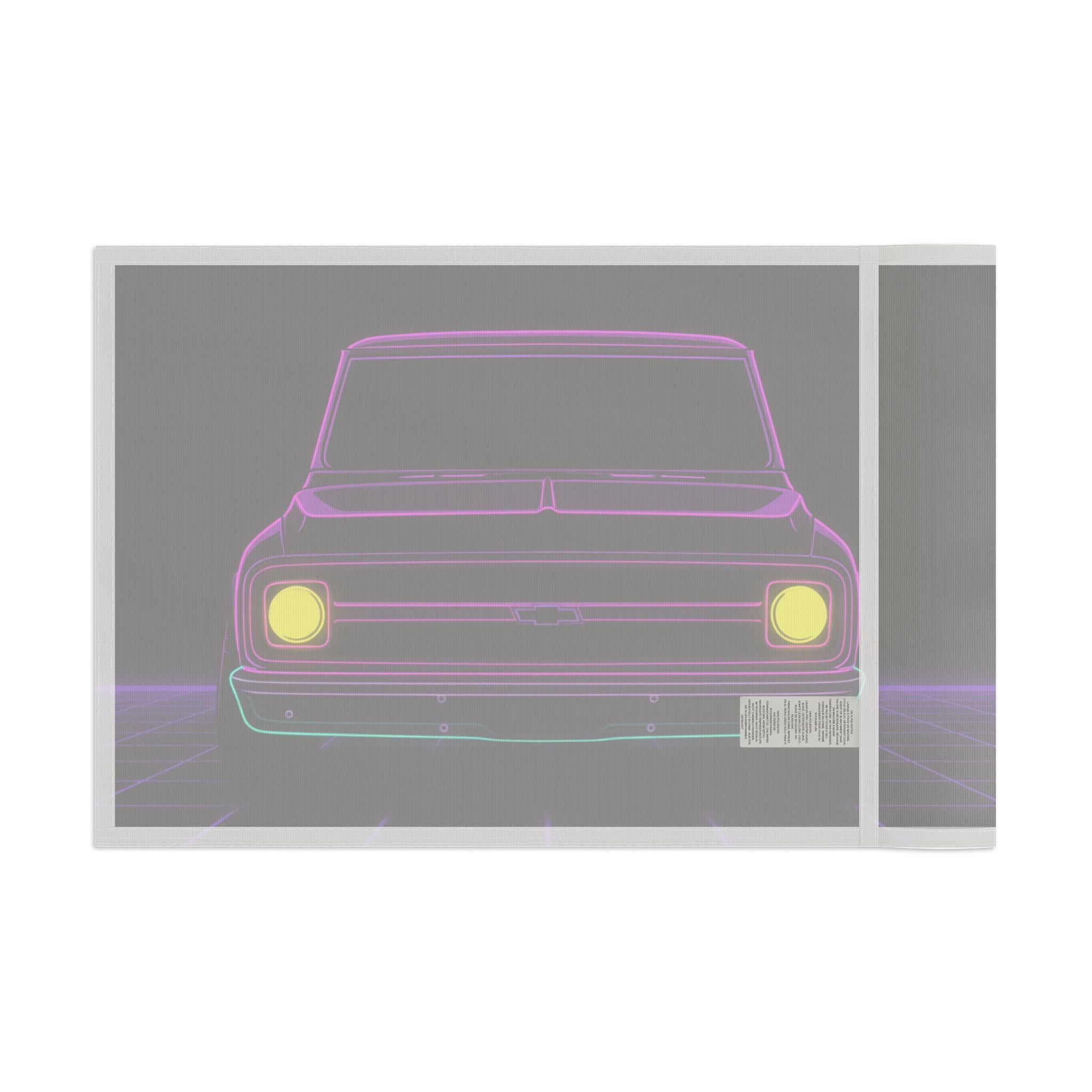 Chevy C10 Pickup (1967-72) Pro-Touring Neon Synthwave Garage Flag