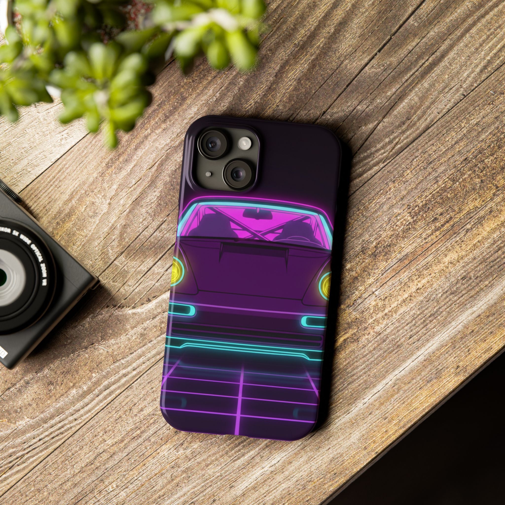 Porsche 964 Turbo Neon Synthwave Phone Case