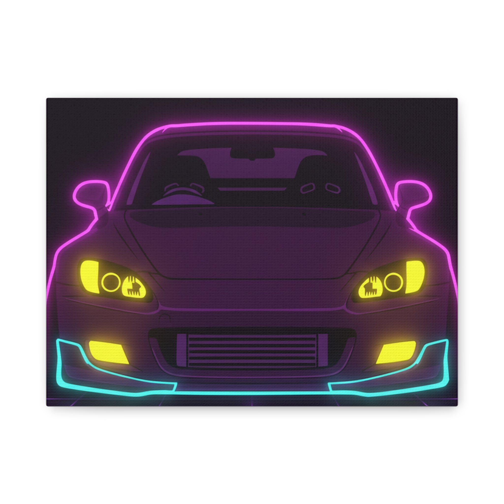 Honda S2000 (1999-09) Neon Synthwave Canvas Wall Art