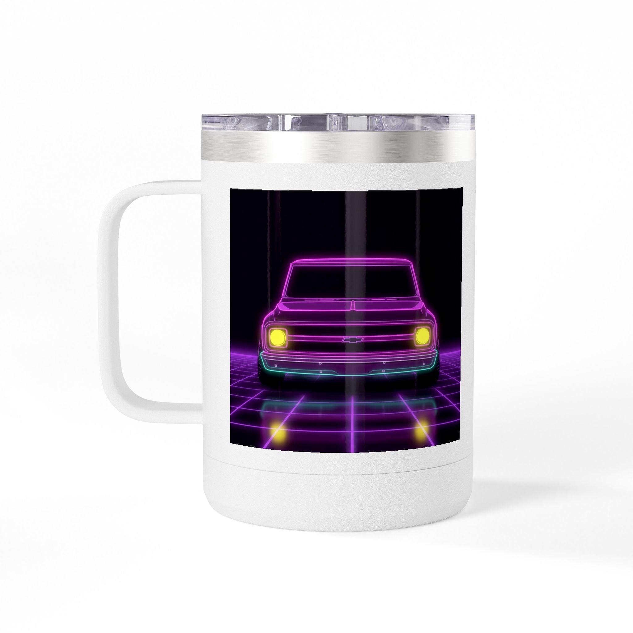 Chevy C10 Pickup (1967-72) Pro-Touring Neon Synthwave Coffee Mug