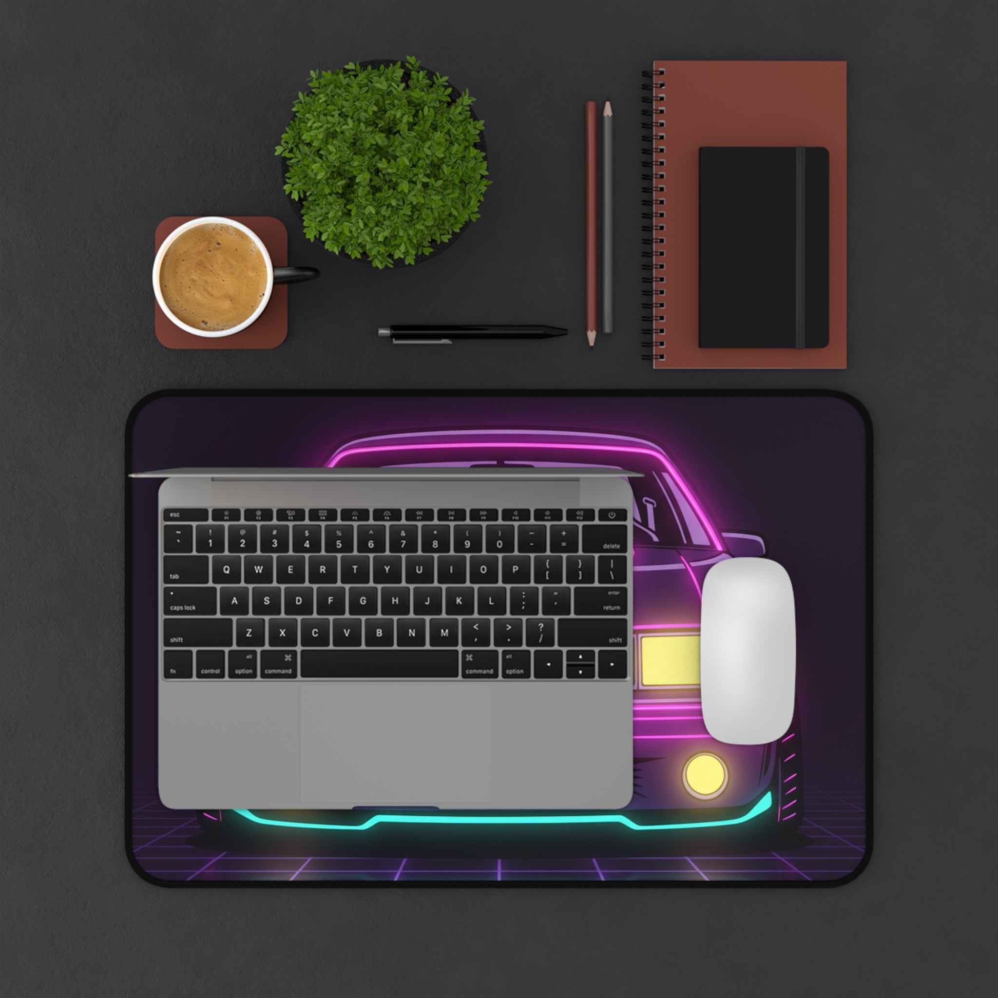 Ford Mustang Fox Body GT Neon Synthwave Desk Mat