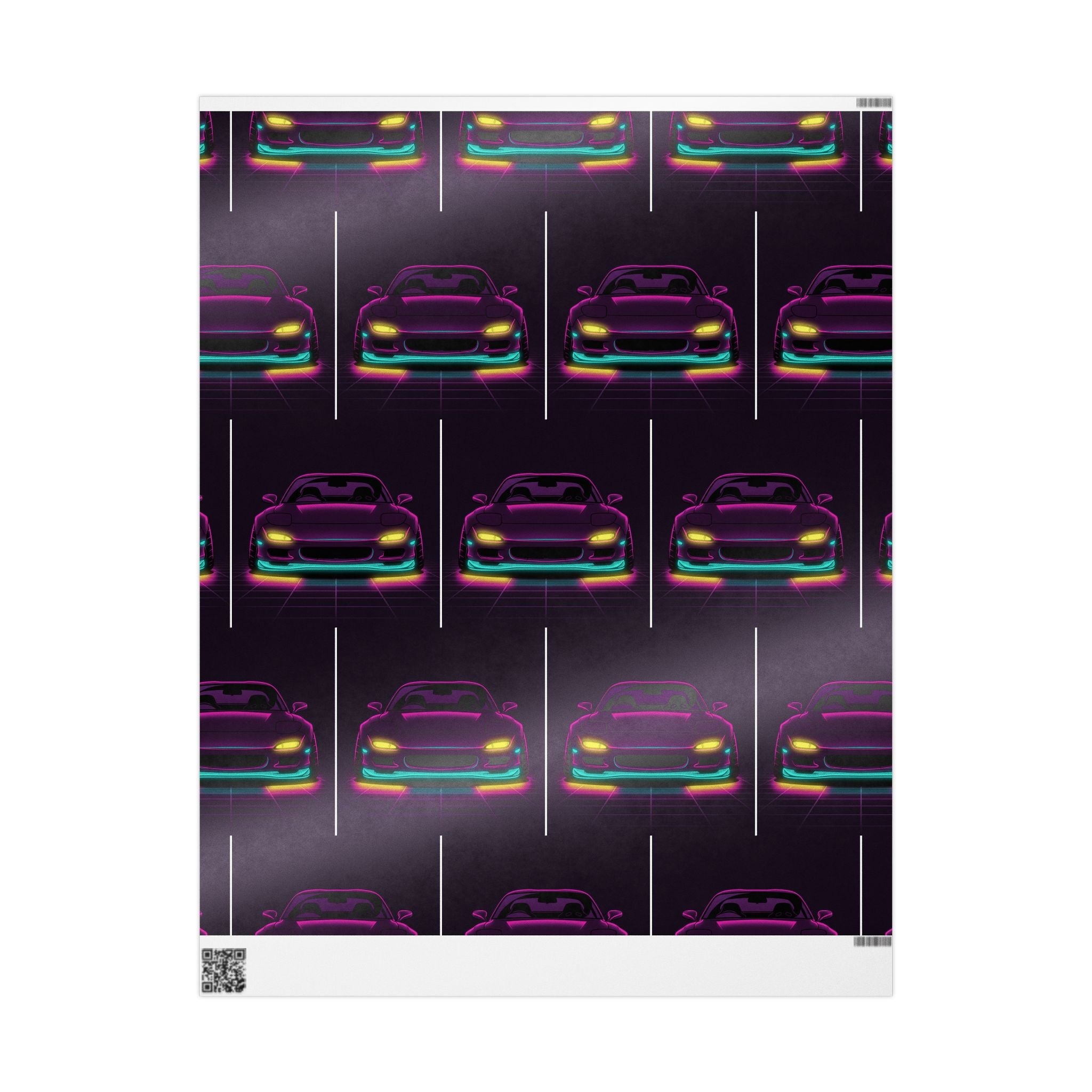 Mazda RX-7 FD Neon Synthwave Gift Wrapping Paper