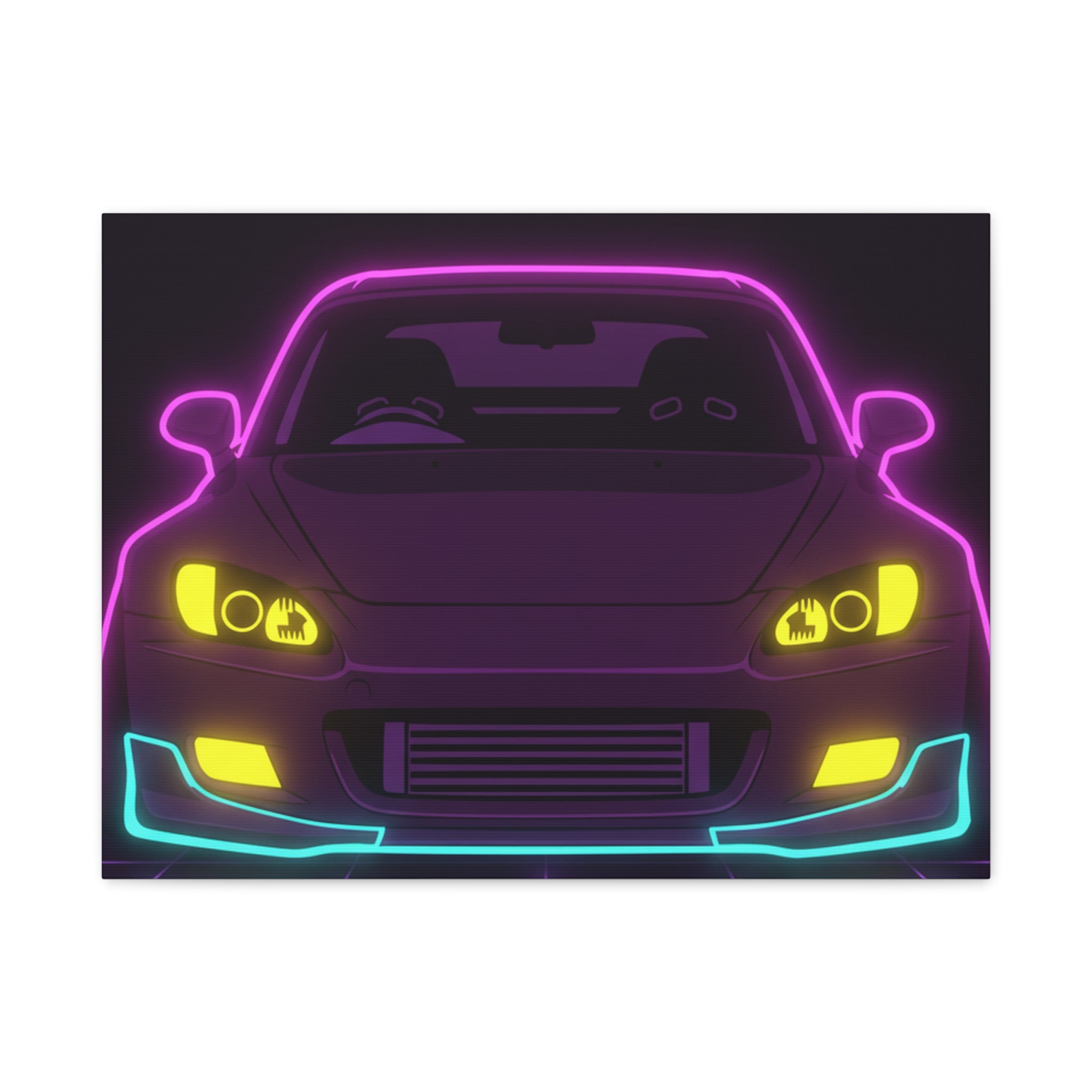Honda S2000 (1999-09) Neon Synthwave Canvas Wall Art