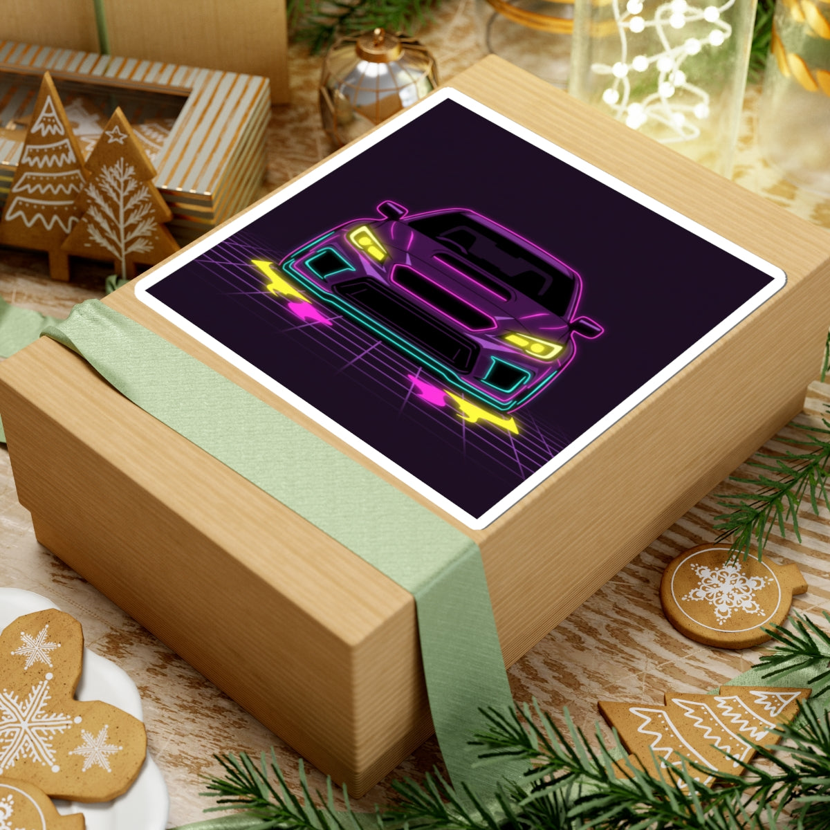 Subaru WRX STI Neon Synthwave Sticker