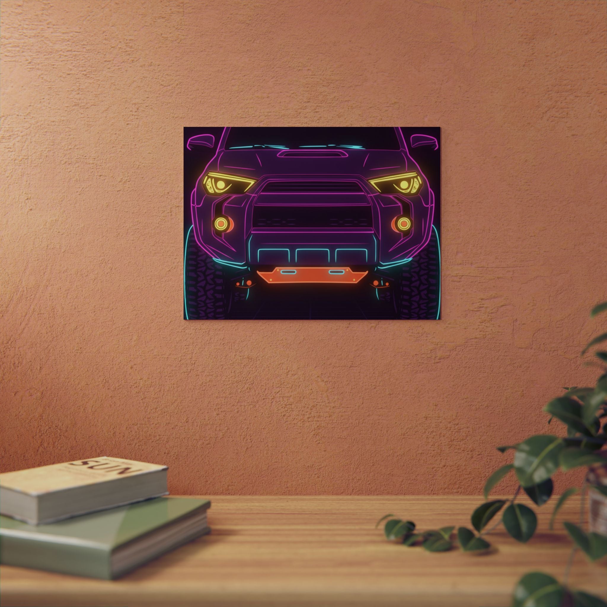 Toyota 4Runner TRD Pro Neon Synthwave Metal Wall Sign