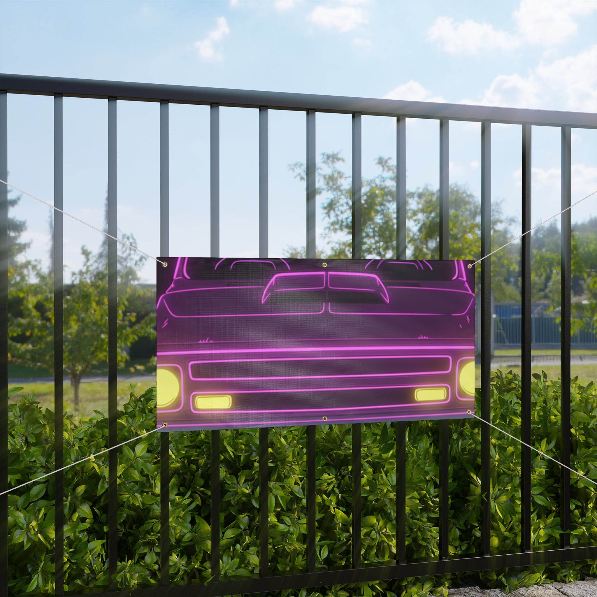 Chevy C10 Pickup (1967-72) Neon Synthwave Banner