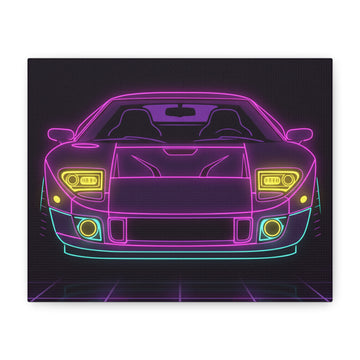 Ford GT40 (1964-69) Neon Synthwave Canvas Wall Art