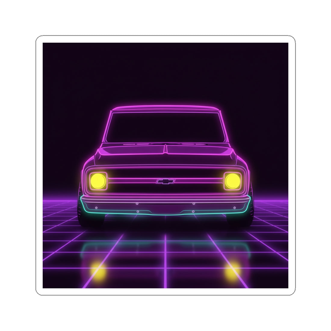 Chevy C10 Pickup (1967-72) Pro-Touring Neon Synthwave Sticker