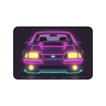 Ford Mustang Fox Body GT Neon Synthwave Desk Mat