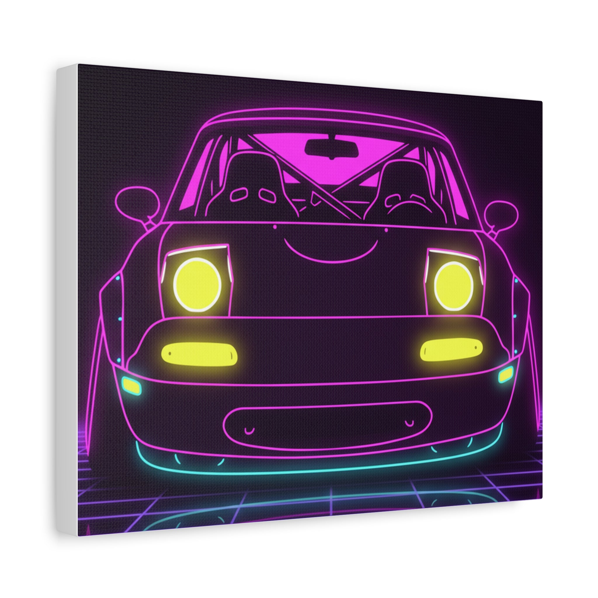 Mazda Miata NA (1989-97) Neon Synthwave Canvas Wall Art
