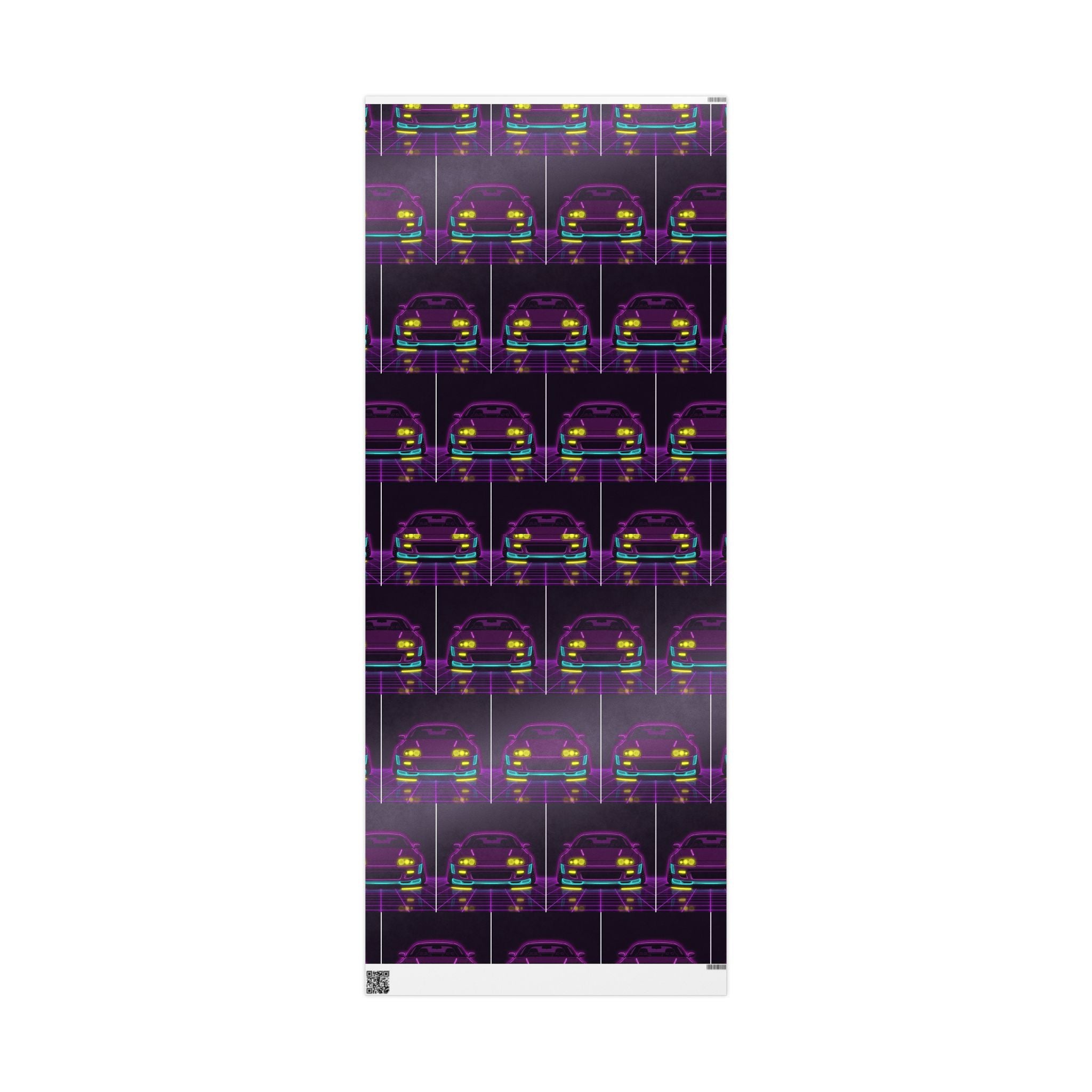 Toyota Supra MK4 Neon Synthwave Gift Wrapping Paper