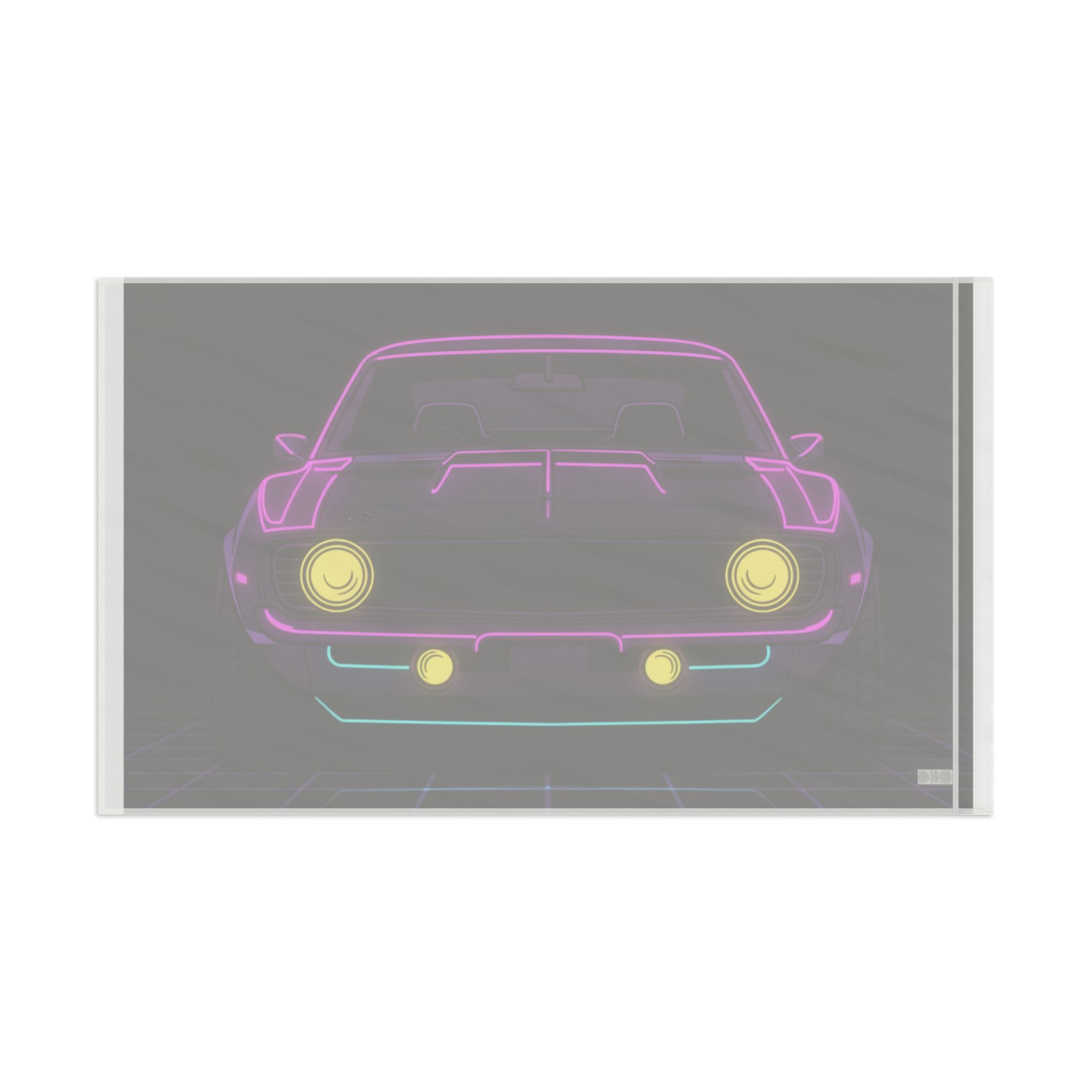 1969 Chevrolet Camaro SS Neon Synthwave Garage Flag