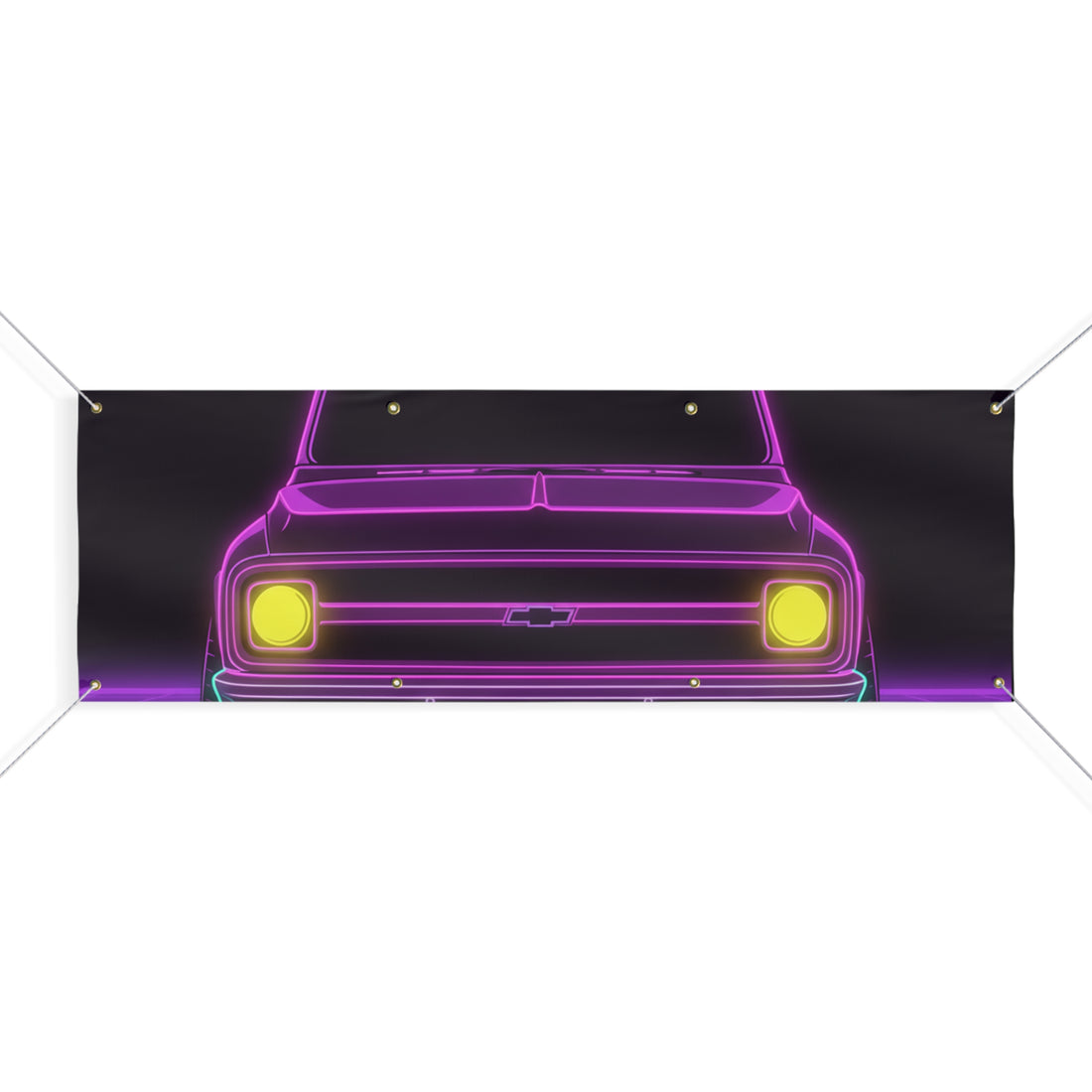 Chevy C10 Pickup (1967-72) Pro-Touring Neon Synthwave Banner