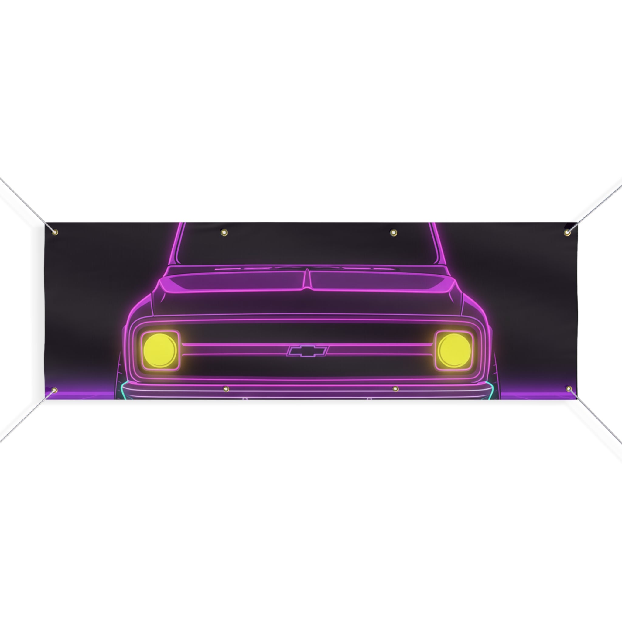Chevy C10 Pickup (1967-72) Pro-Touring Neon Synthwave Banner