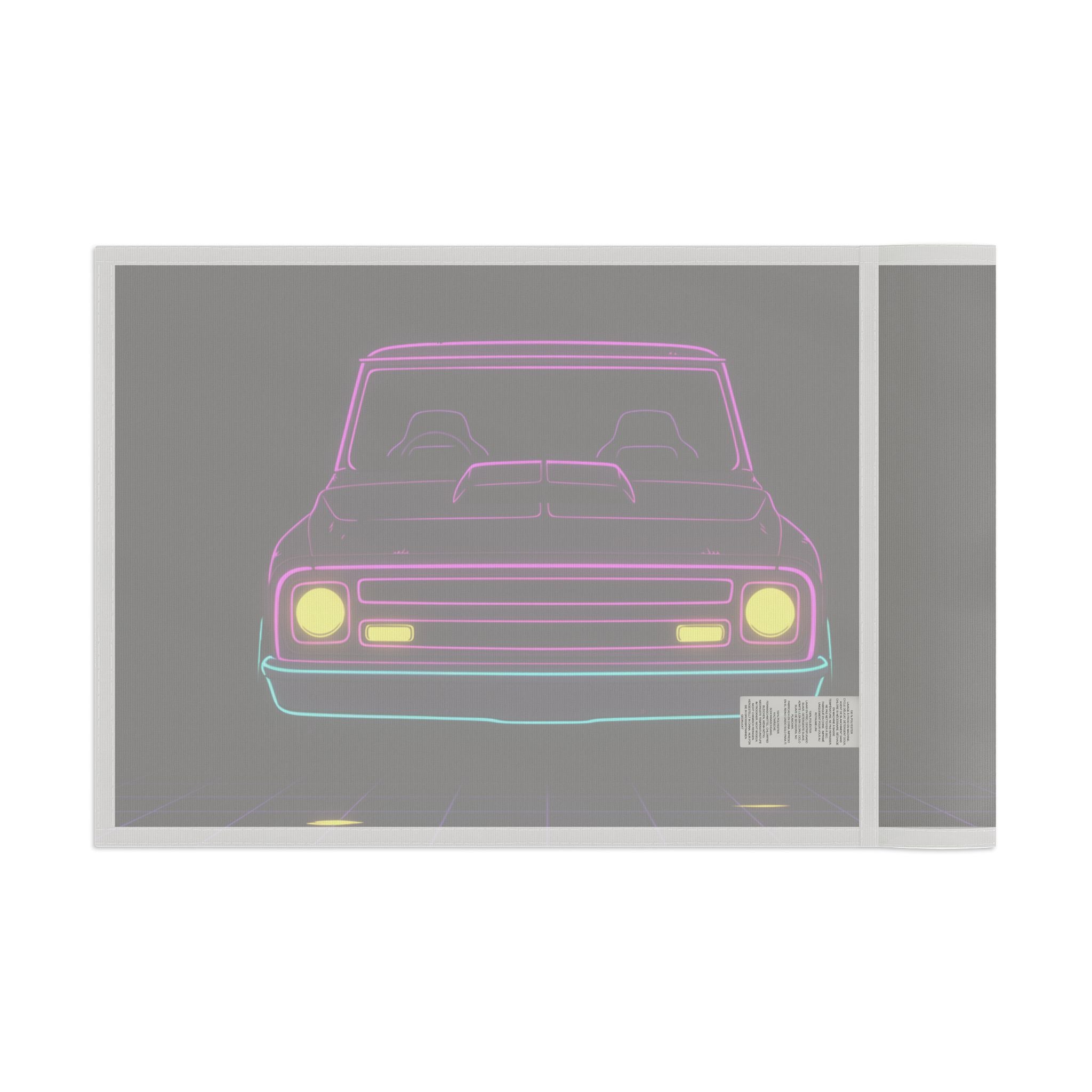 Chevy C10 Pickup (1967-72) Neon Synthwave Garage Flag