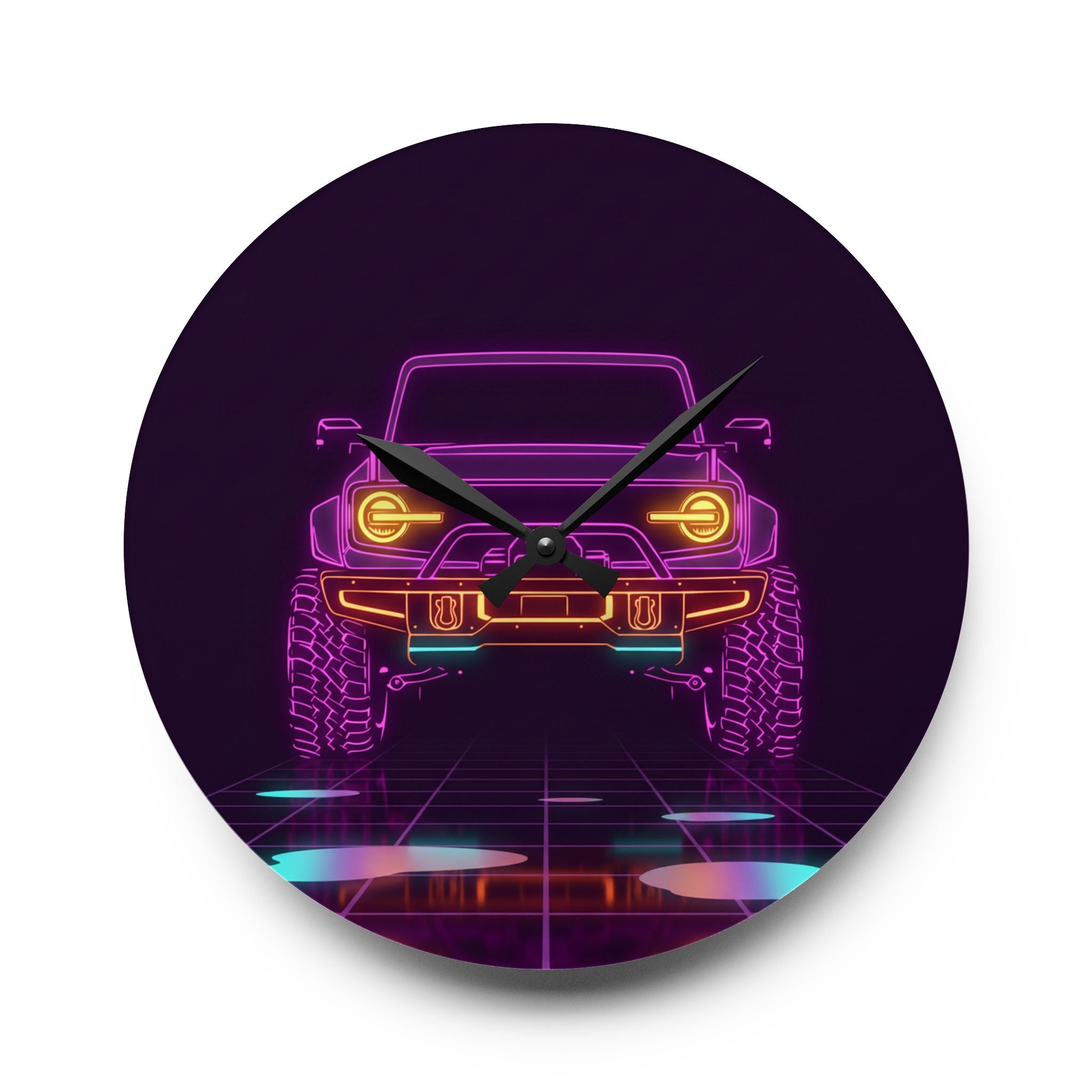 Ford Bronco (2021+) Neon Synthwave Wall Clock