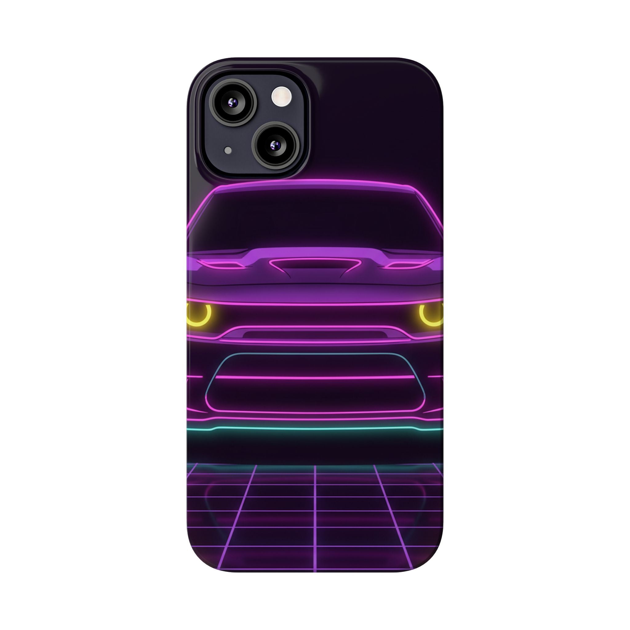Dodge Challenger SRT Hellcat Neon Synthwave Phone Case