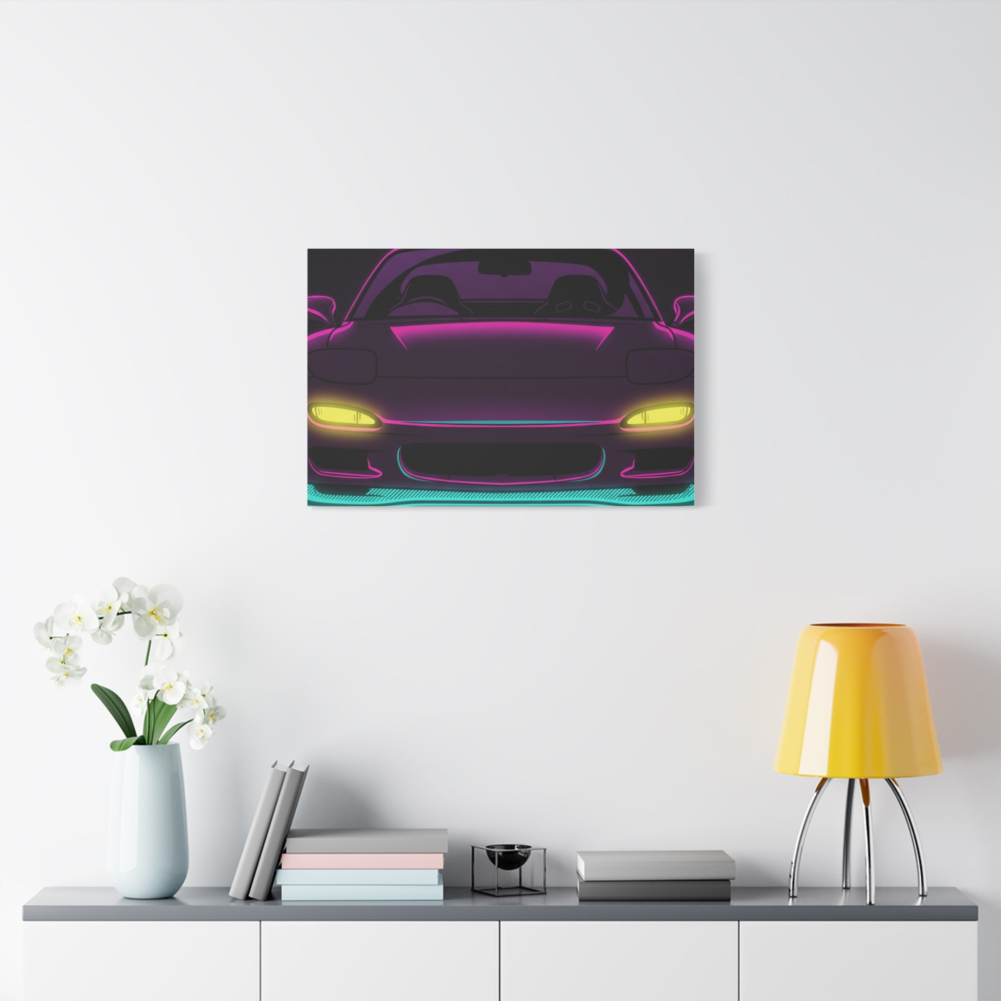 Mazda RX-7 FD Neon Synthwave Canvas Wall Art
