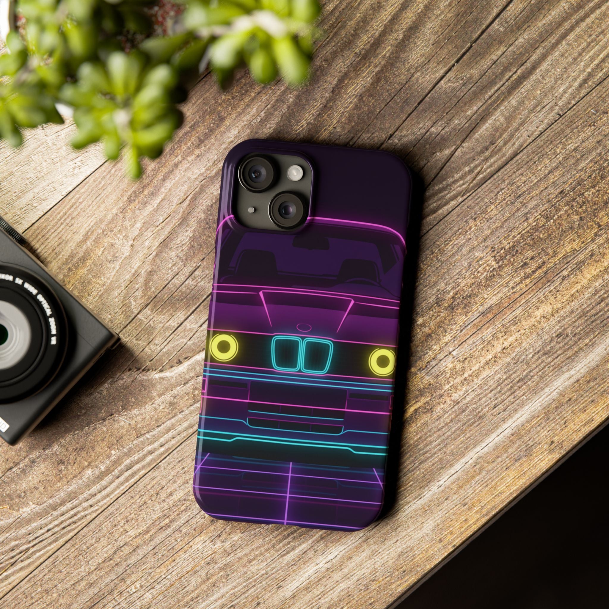 BMW E30 Neon Synthwave Phone Case