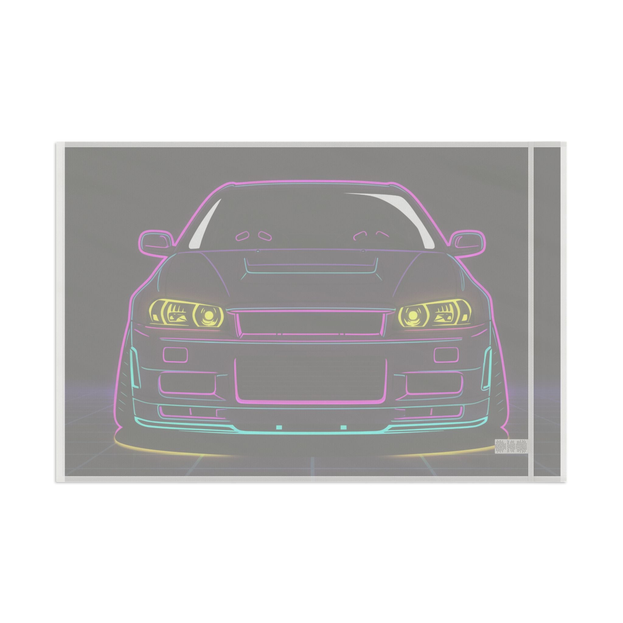 Nissan GT-R Neon Synthwave Garage Flag