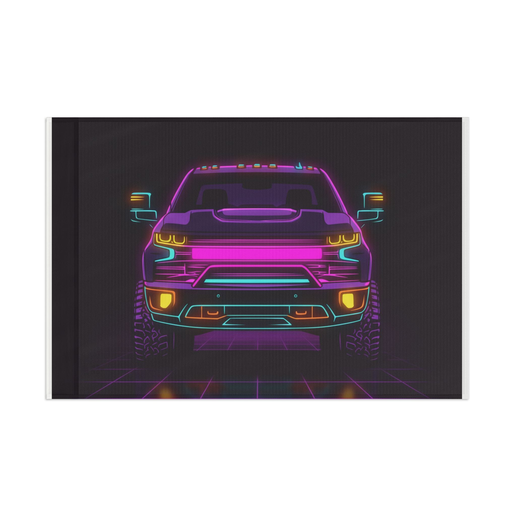 Chevy Silverado Trail Boss (2019+) Neon Synthwave Garage Flag