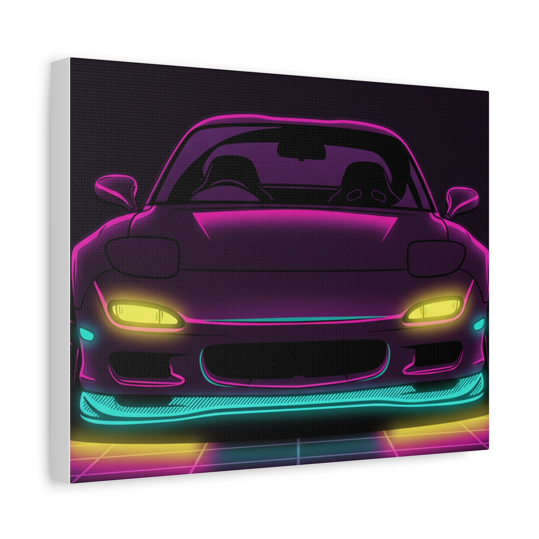 Mazda RX-7 FD Neon Synthwave Canvas Wall Art