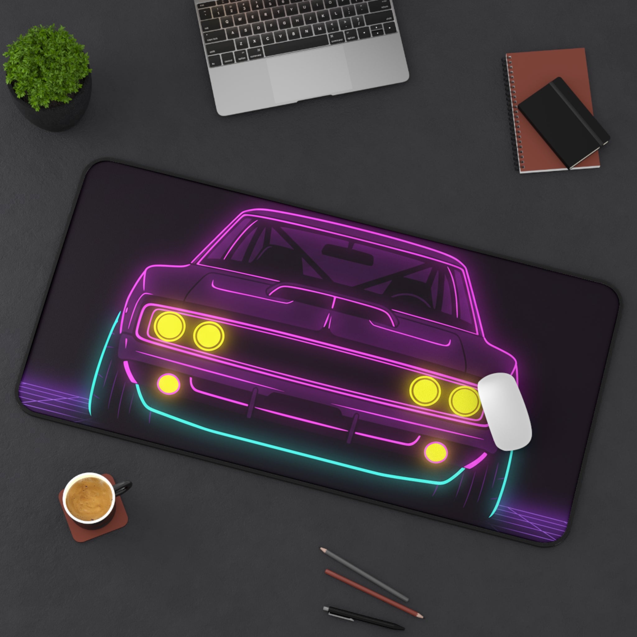 Dodge Charger R/T (1968-70) Neon Synthwave Desk Mat