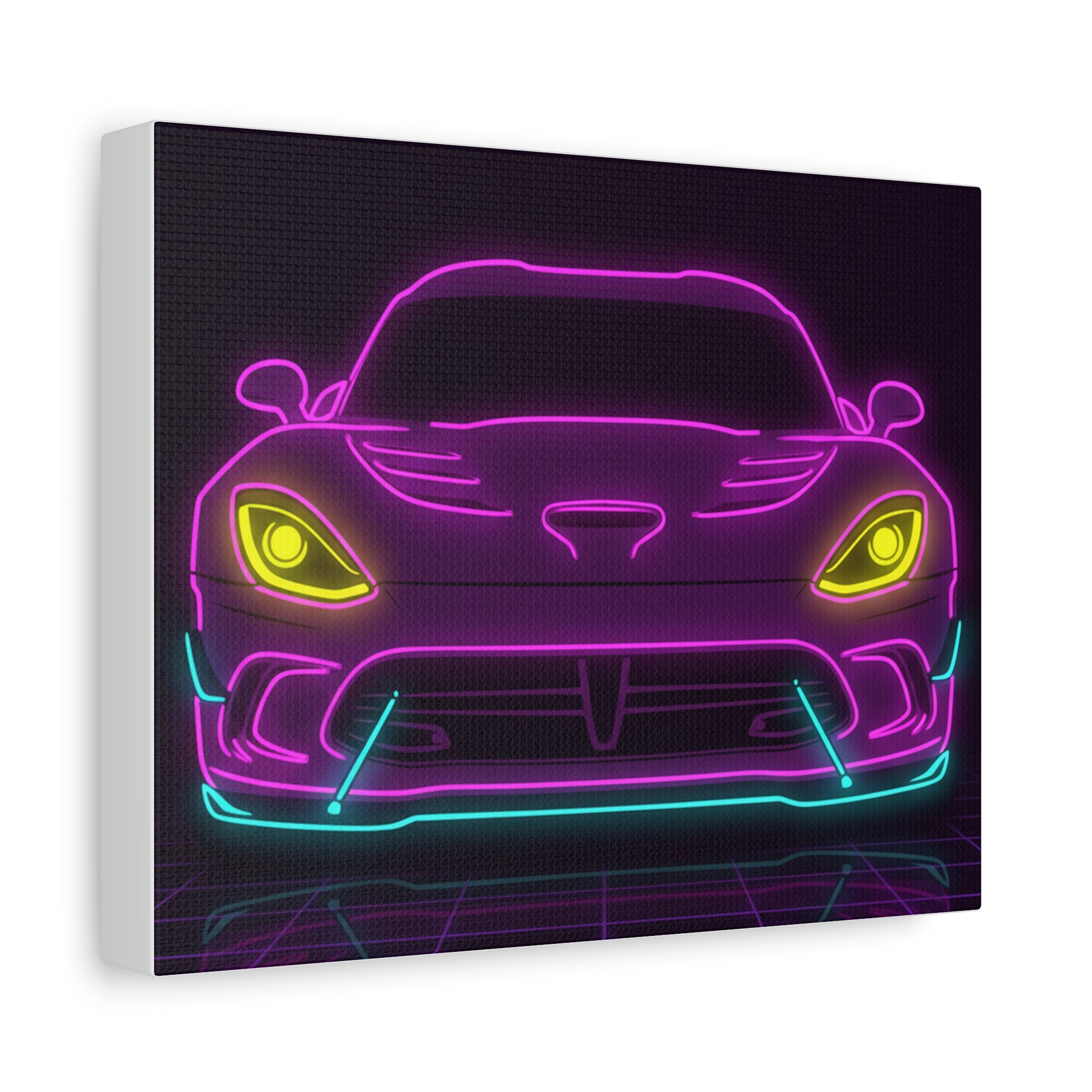 Dodge Viper (1992-17) Neon Synthwave Canvas Wall Art