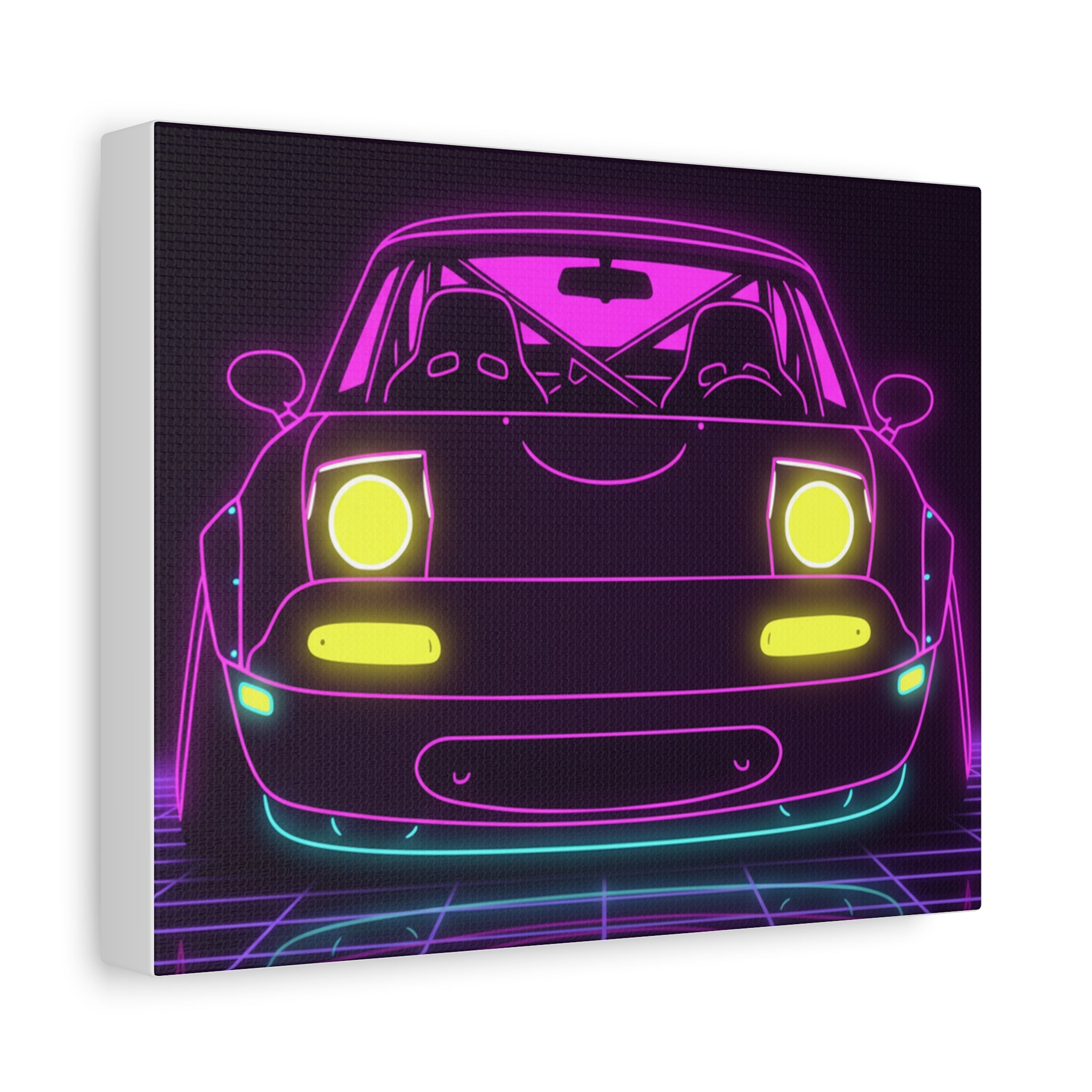 Mazda Miata NA (1989-97) Neon Synthwave Canvas Wall Art