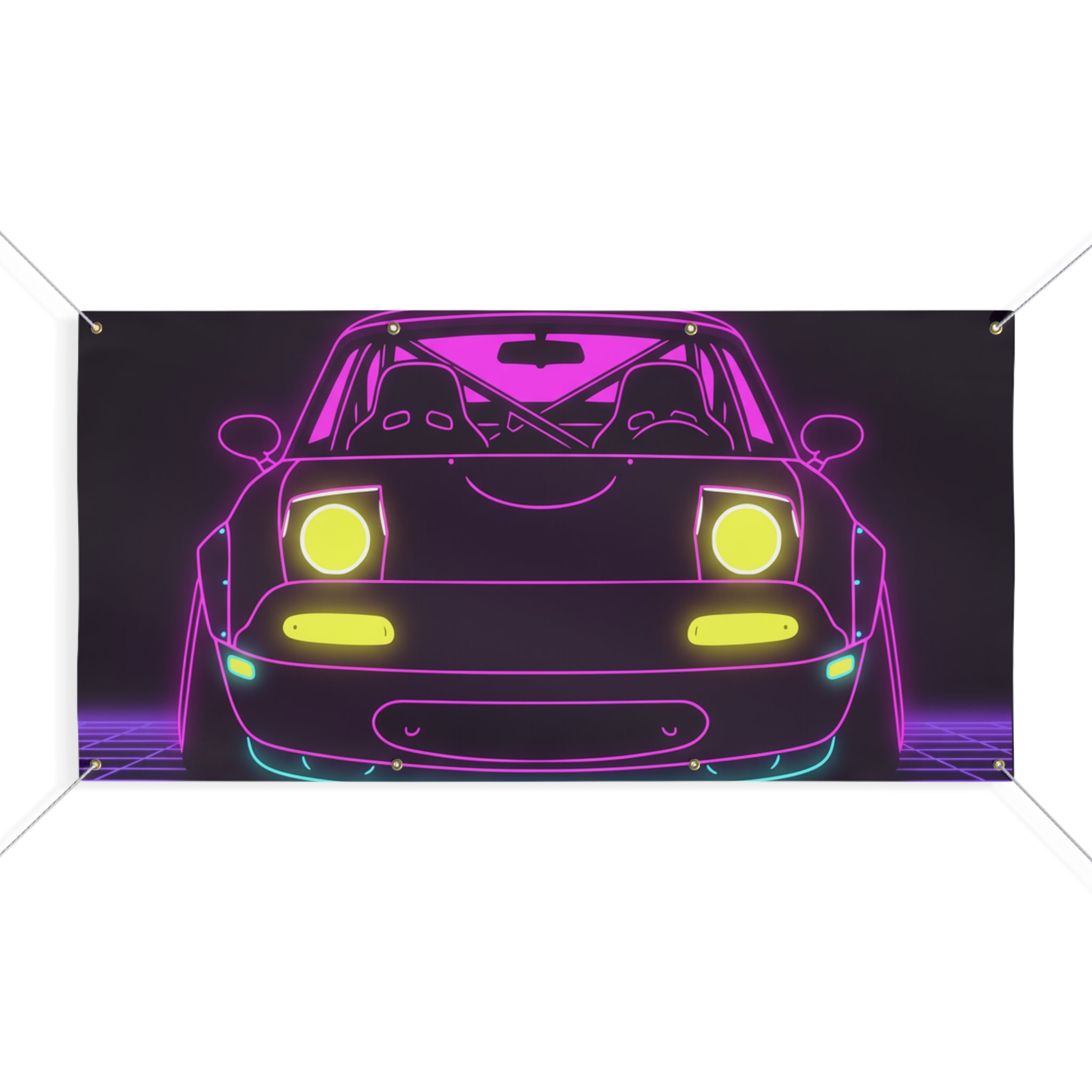 Mazda Miata NA (1989-97) Neon Synthwave Banner