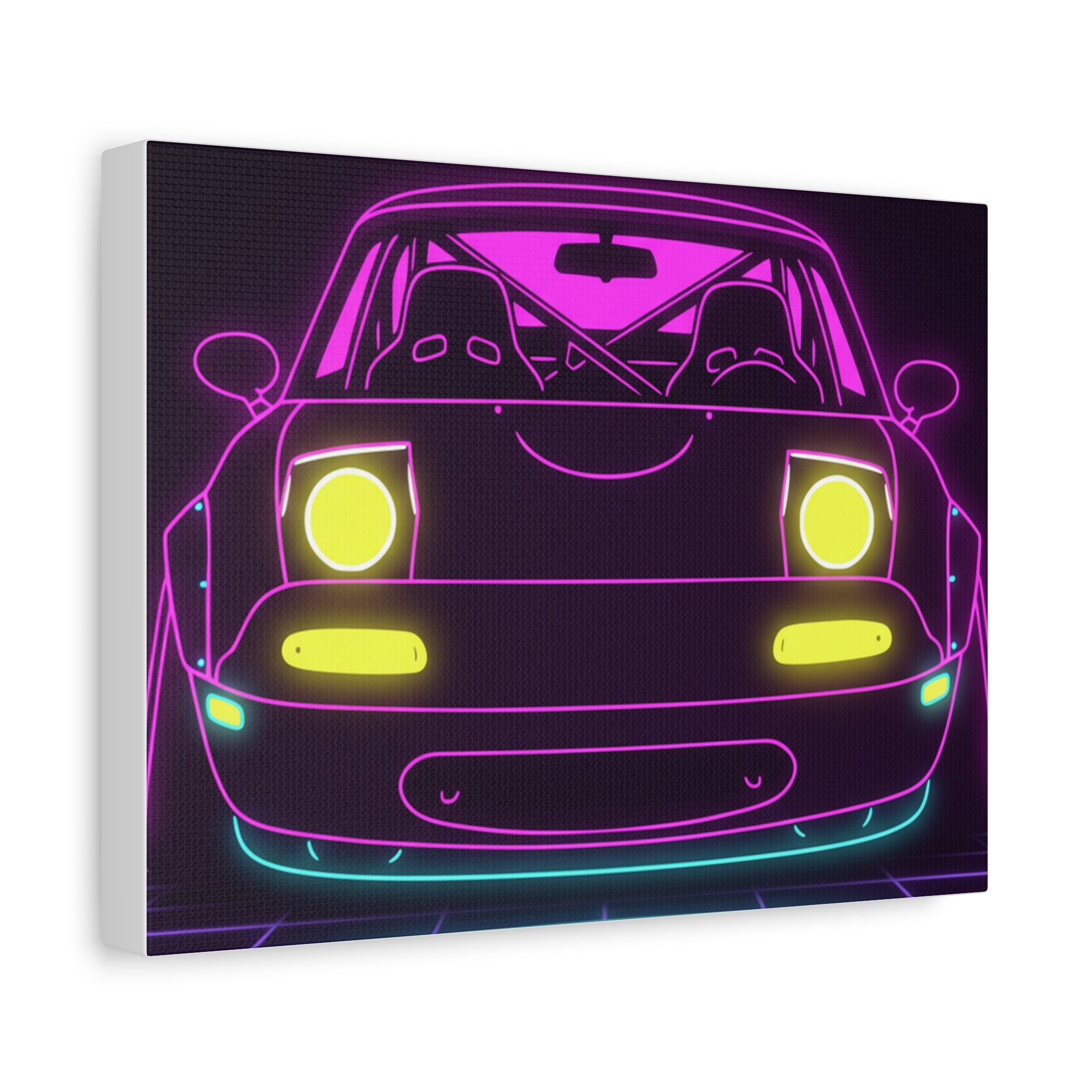 Mazda Miata NA (1989-97) Neon Synthwave Canvas Wall Art