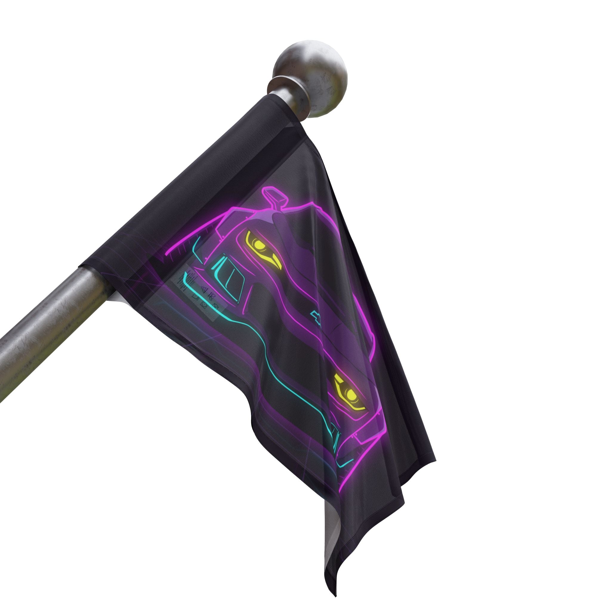 Chevrolet Camaro ZL1 Neon Synthwave Garage Flag