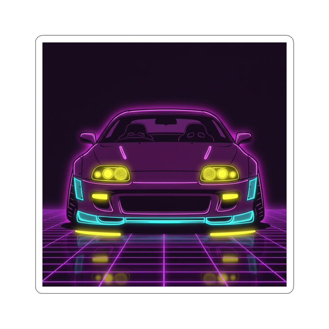 Toyota Supra MK4 Neon Synthwave Sticker