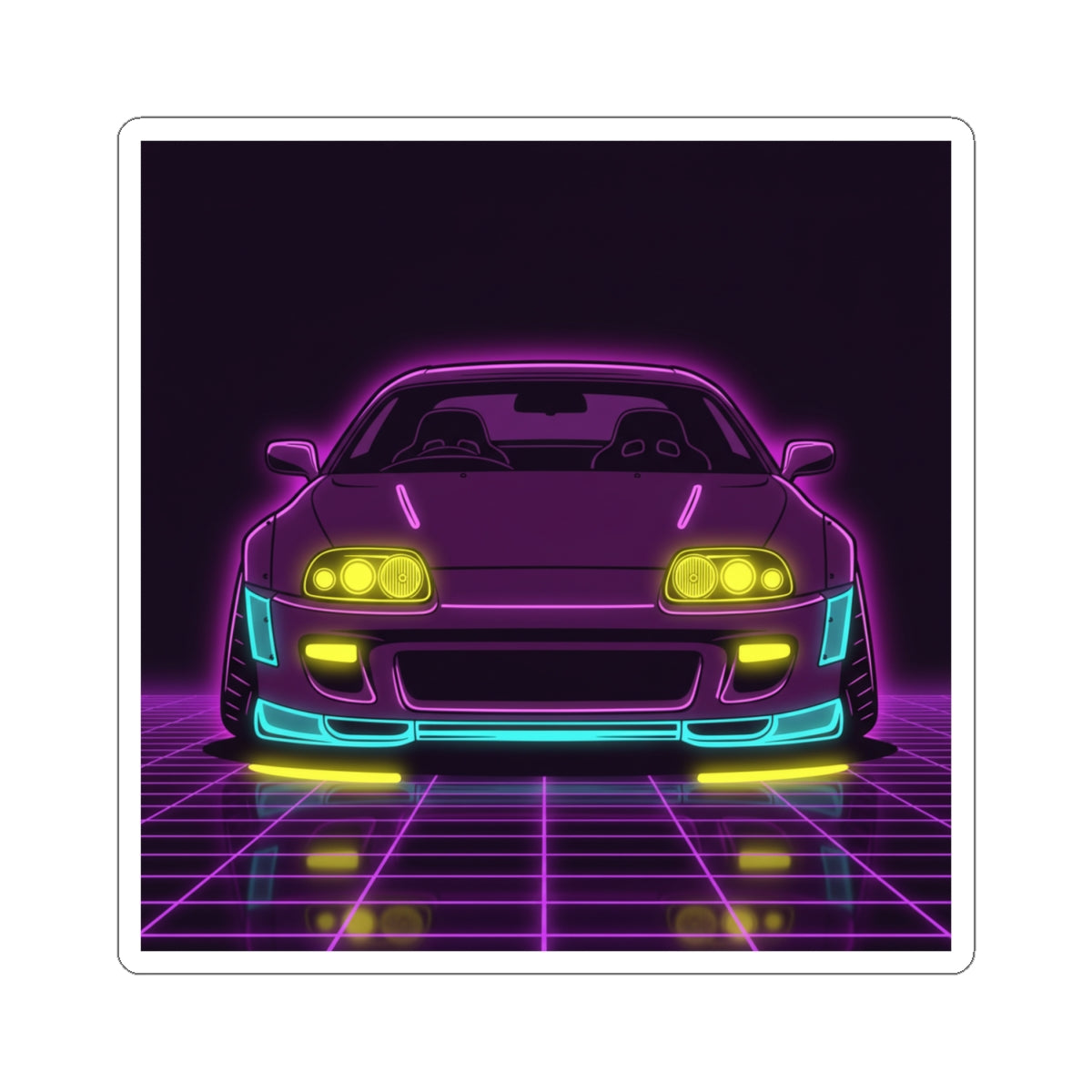 Toyota Supra MK4 Neon Synthwave Sticker