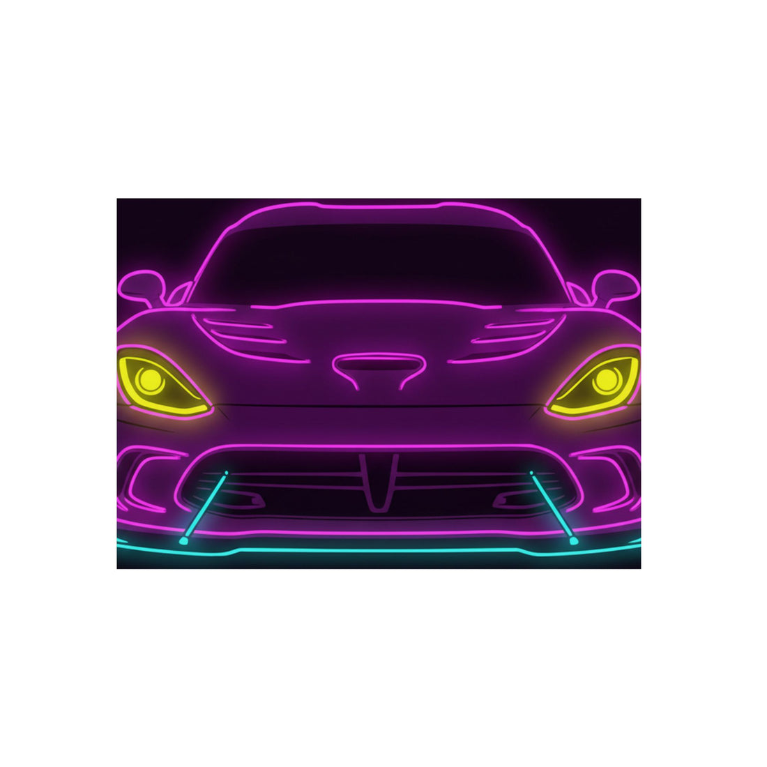 Dodge Viper (1992-17) Neon Synthwave Metal Wall Sign