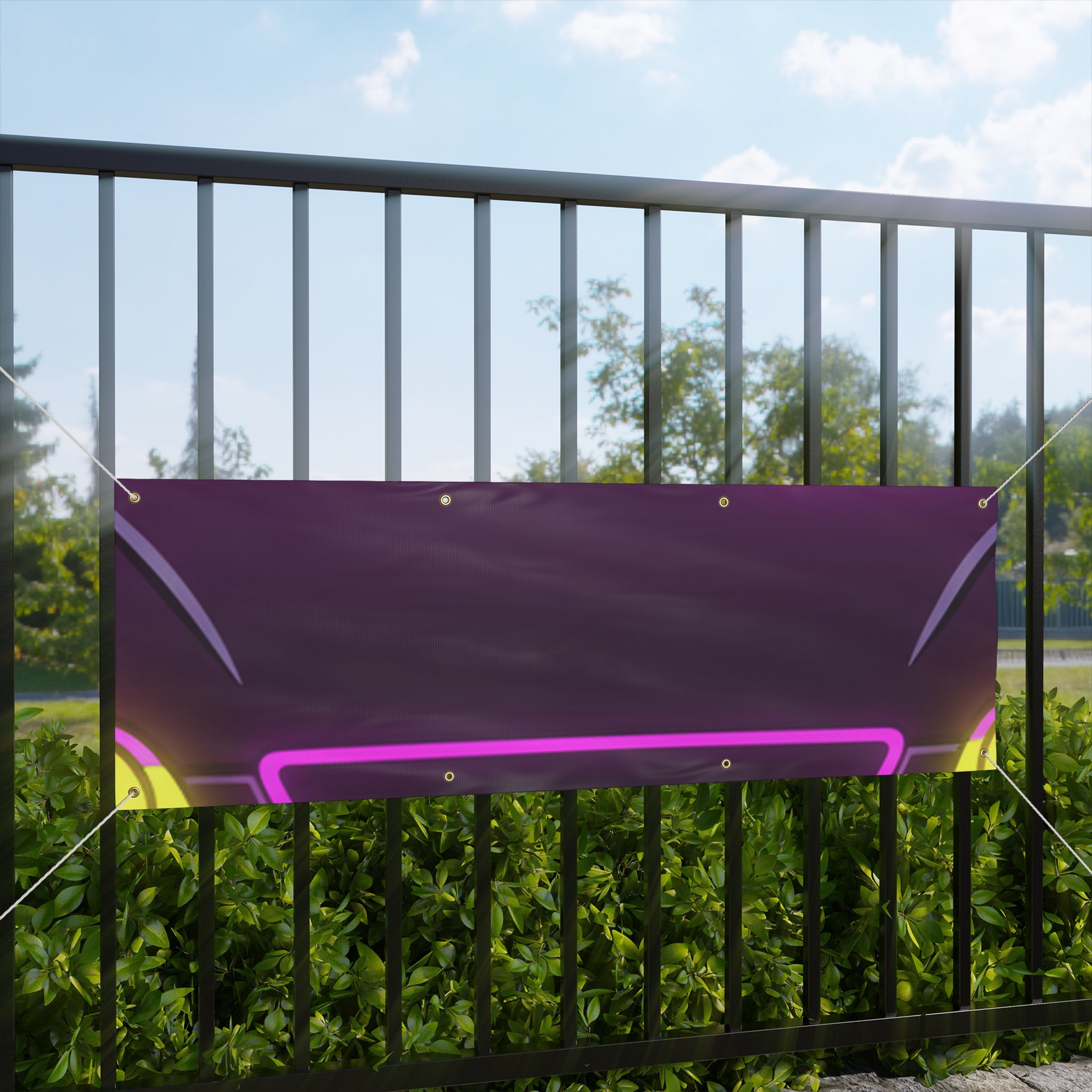 Honda Civic EK Hatch Neon Synthwave Banner