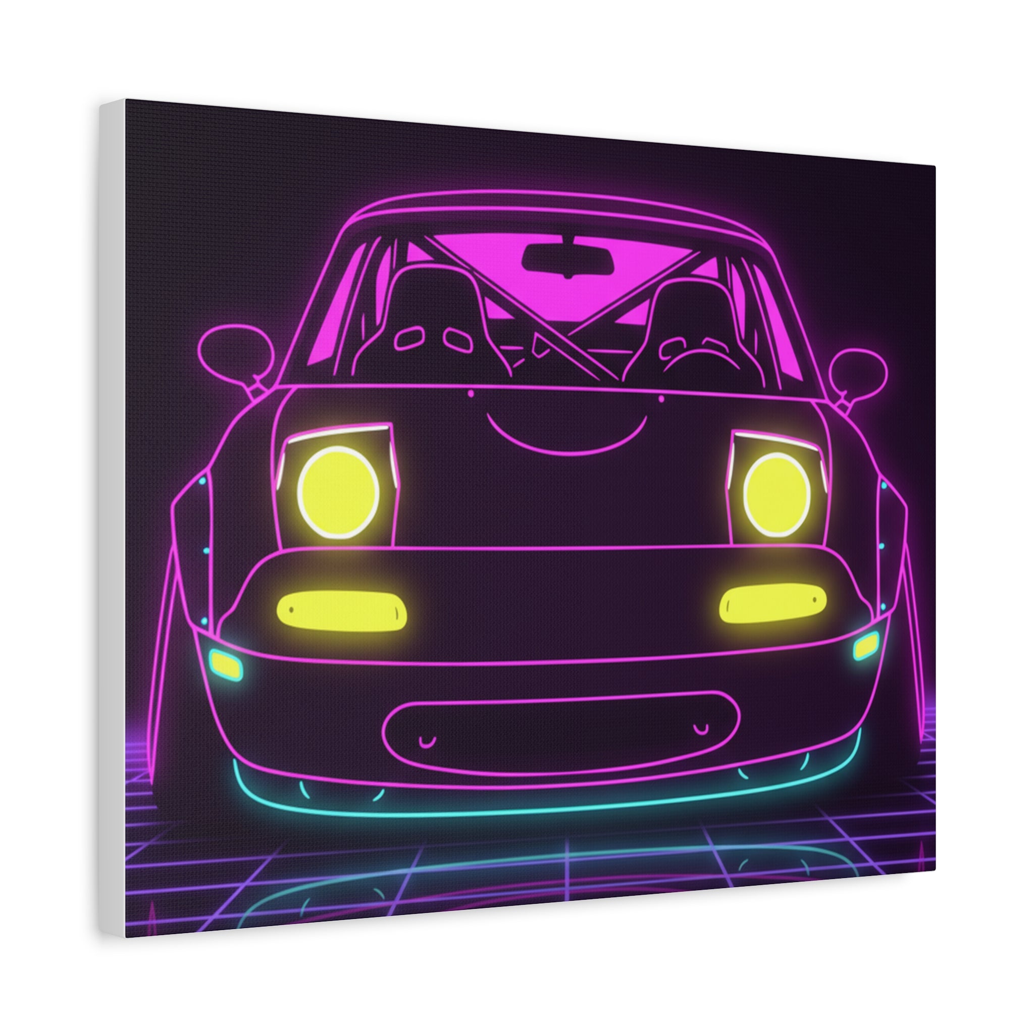 Mazda Miata NA (1989-97) Neon Synthwave Canvas Wall Art