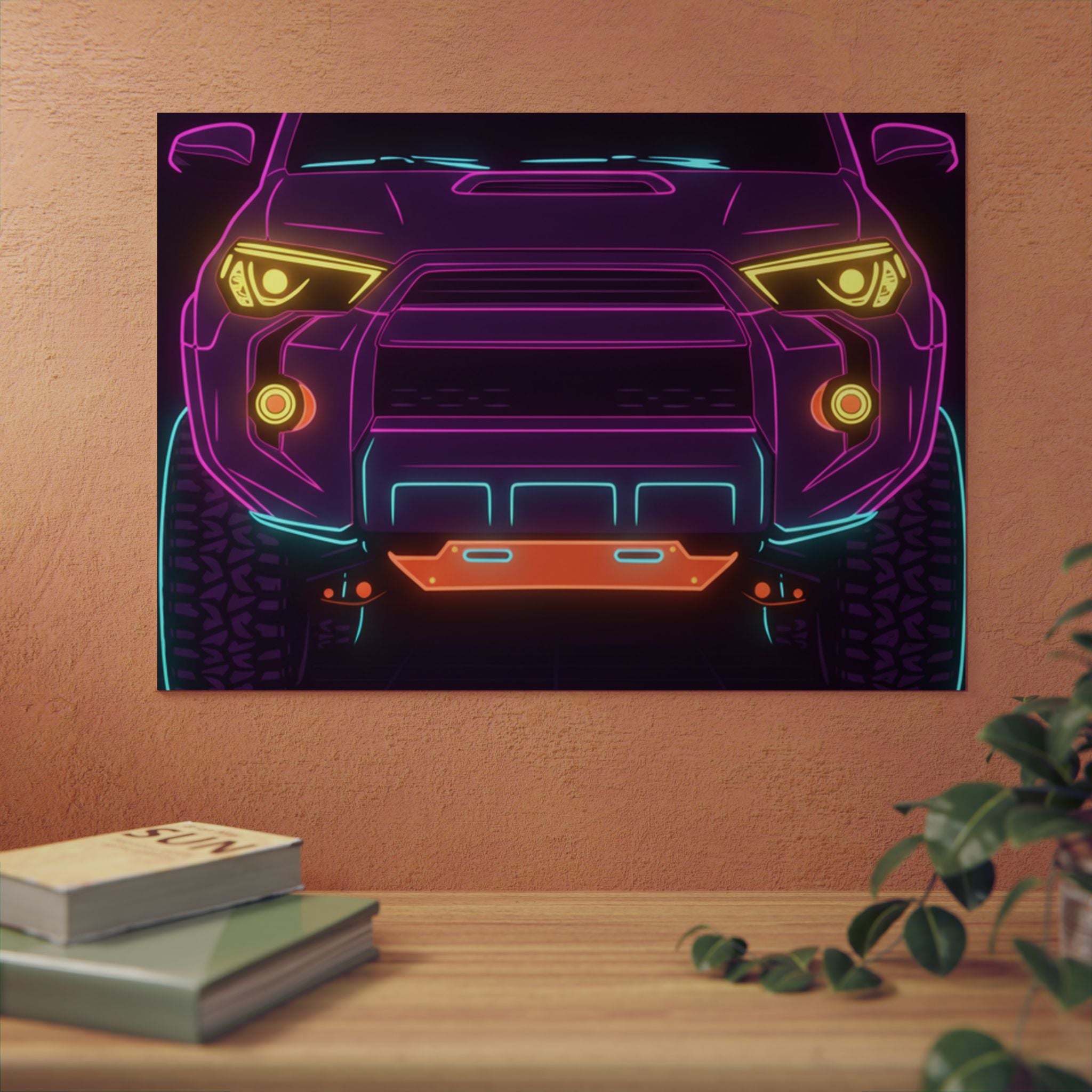 Toyota 4Runner TRD Pro Neon Synthwave Metal Wall Sign