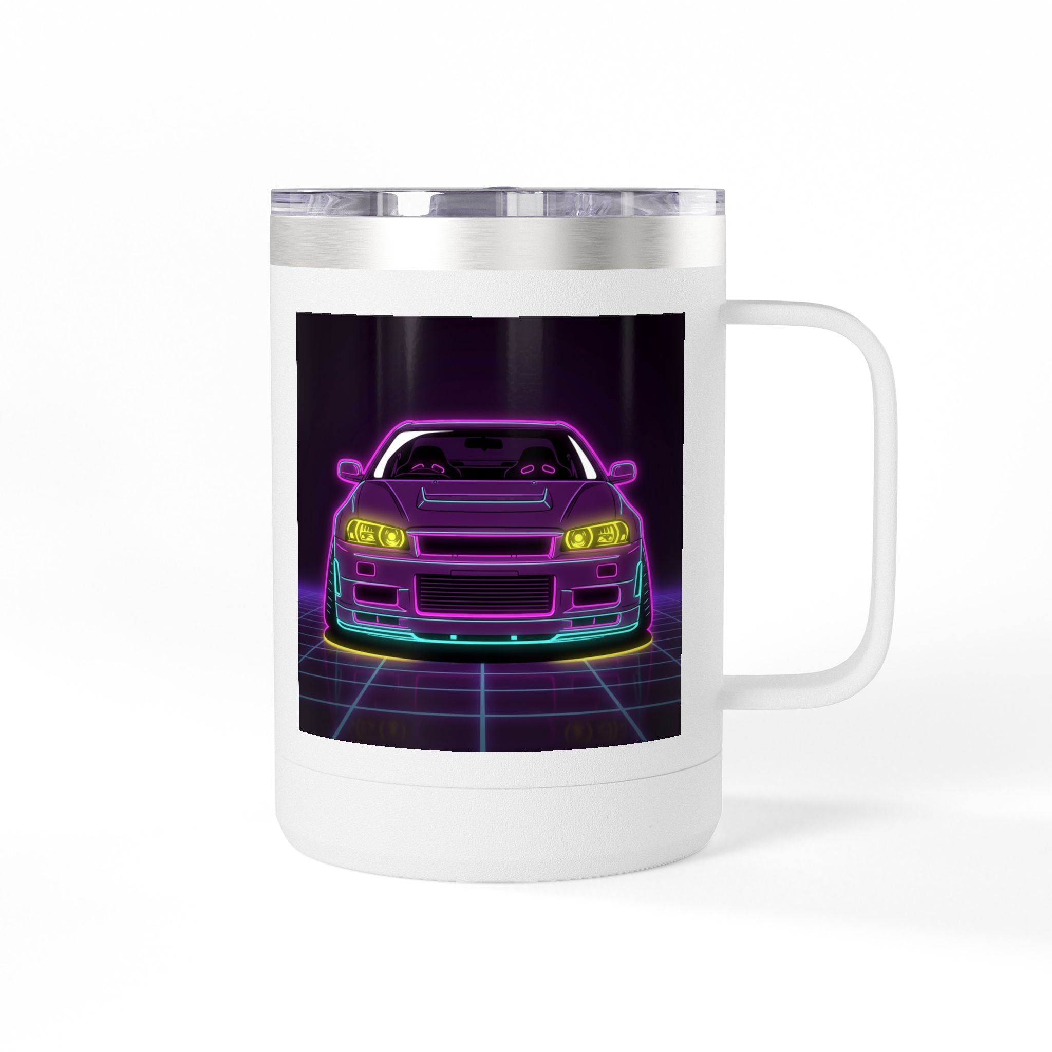 Nissan GT-R Neon Synthwave Coffee Mug
