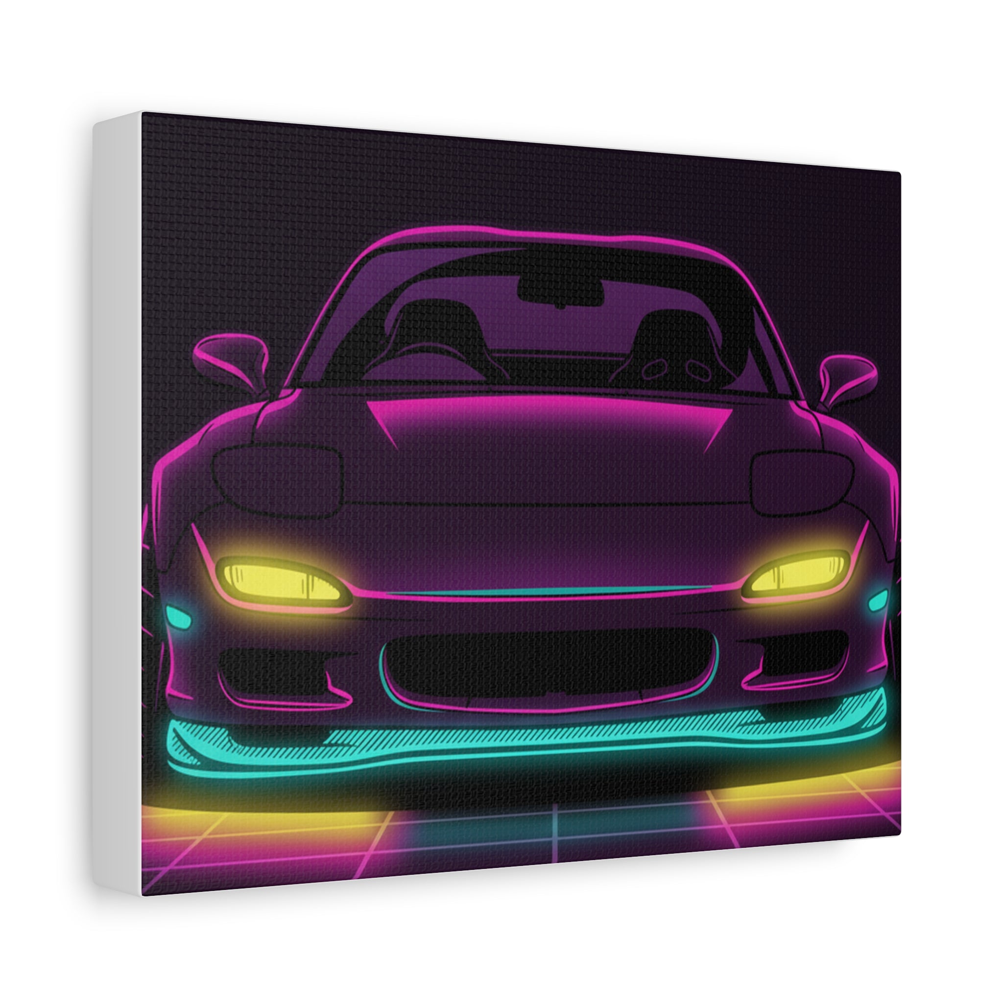 Mazda RX-7 FD Neon Synthwave Canvas Wall Art