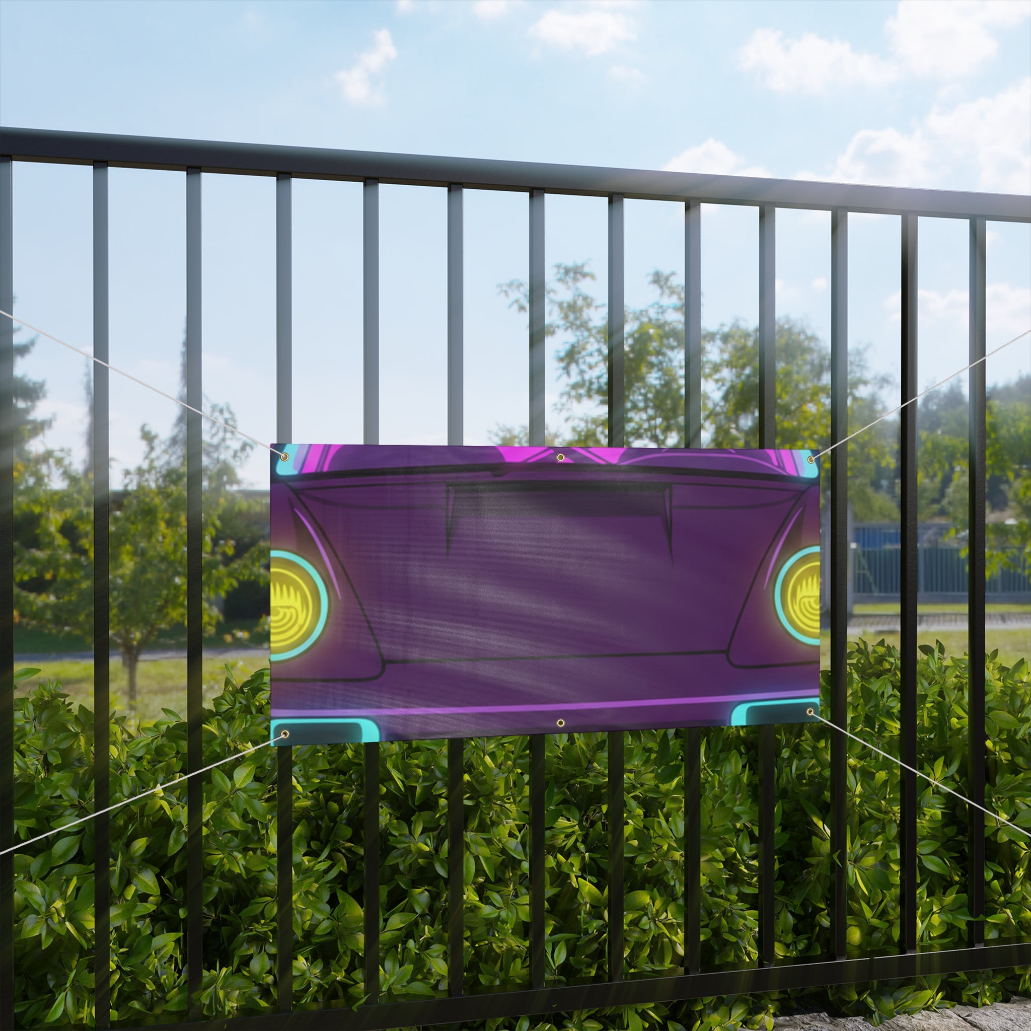 Porsche 964 Turbo Neon Synthwave Banner