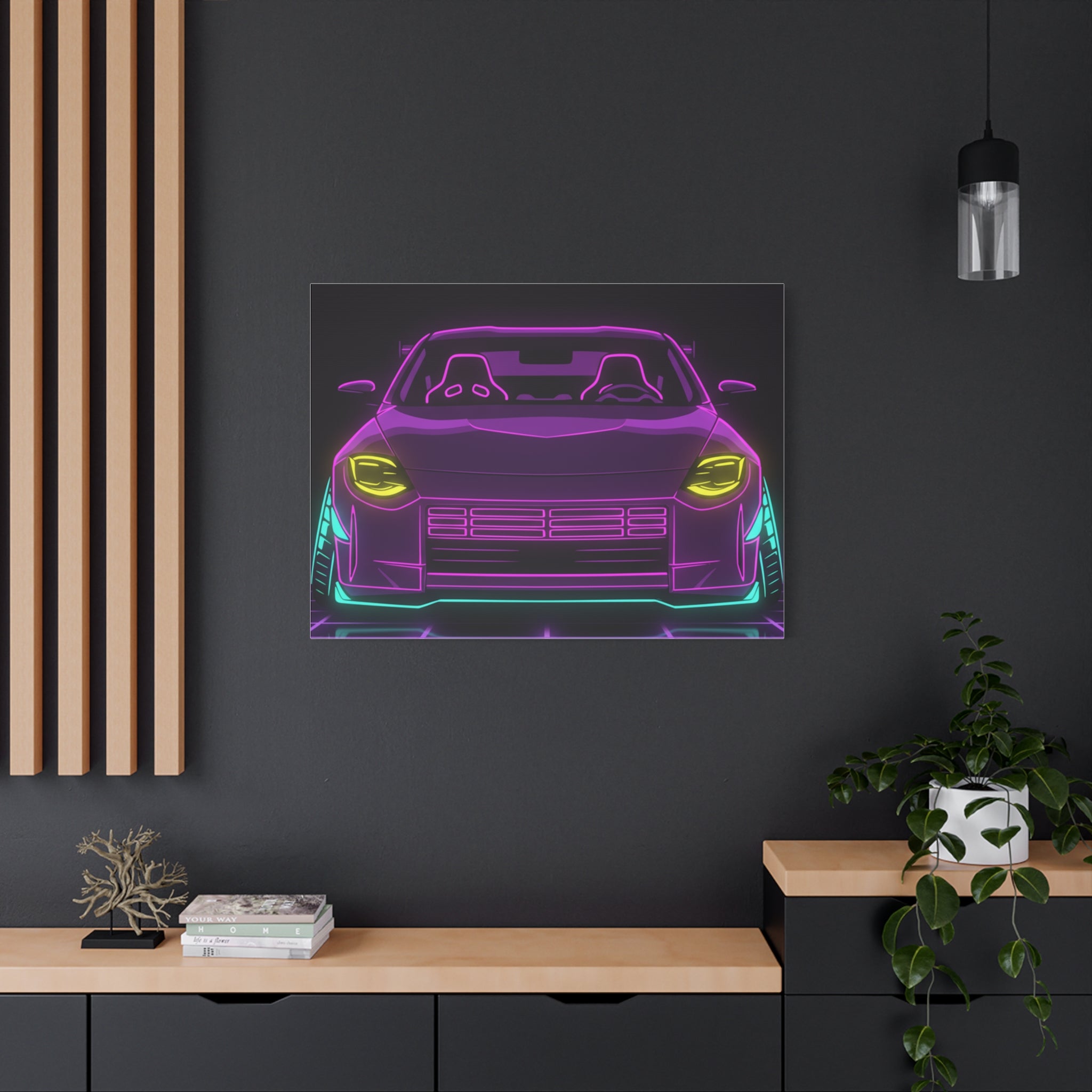Nissan Z RZ34 (2023+) Neon Synthwave Canvas Wall Art