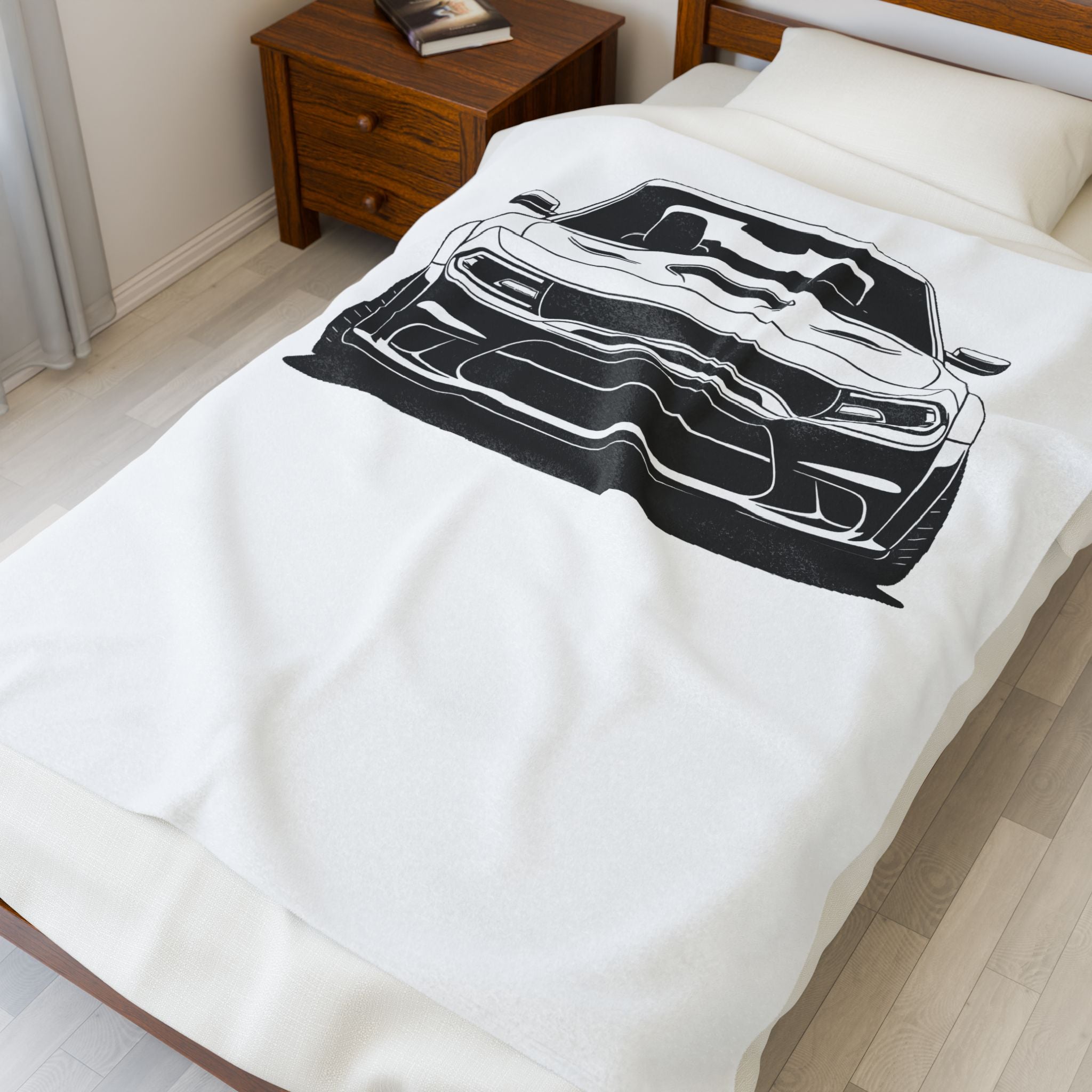 Dodge Challenger SRT Hellcat Velveteen Plush Blanket