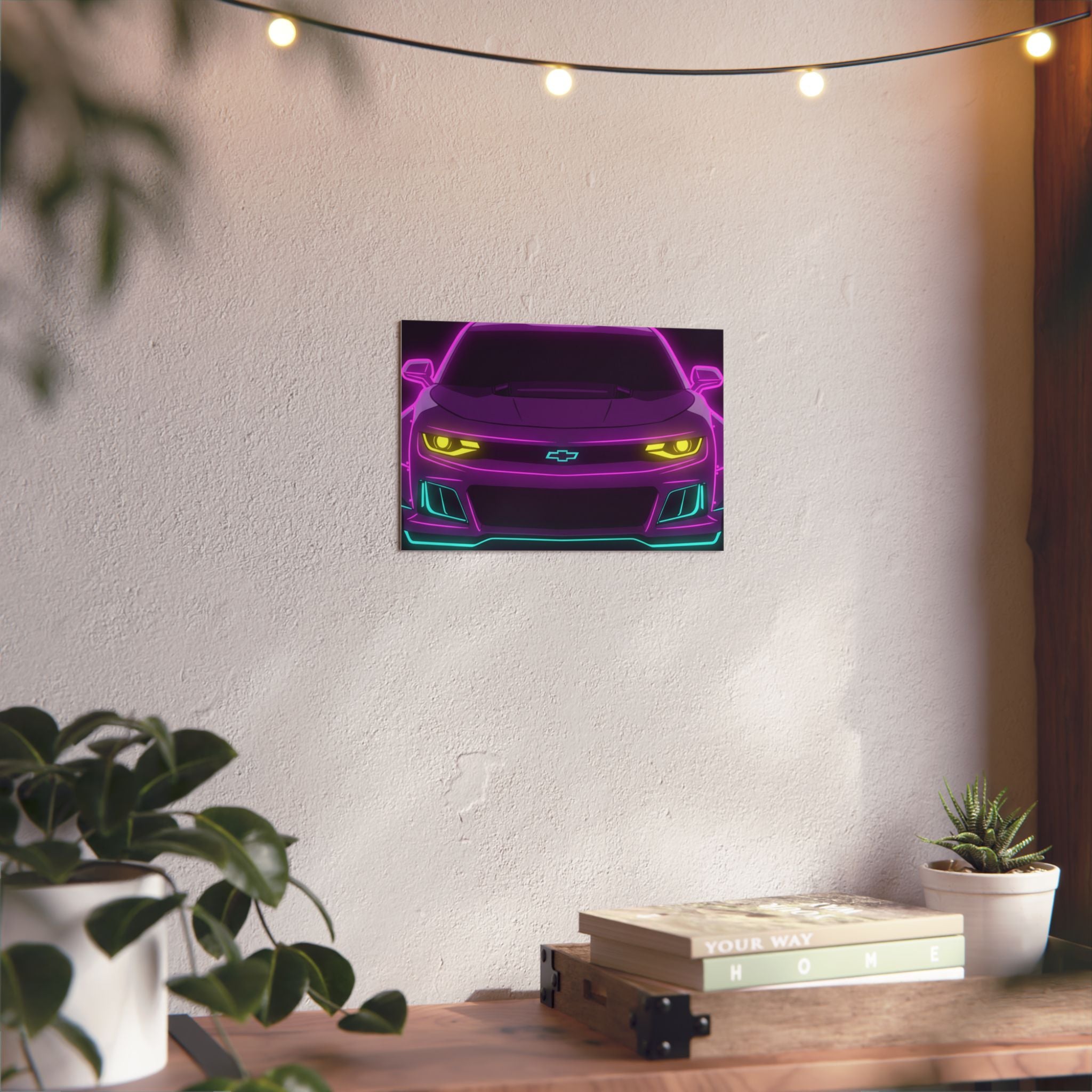 Chevrolet Camaro ZL1 Neon Synthwave Metal Wall Sign